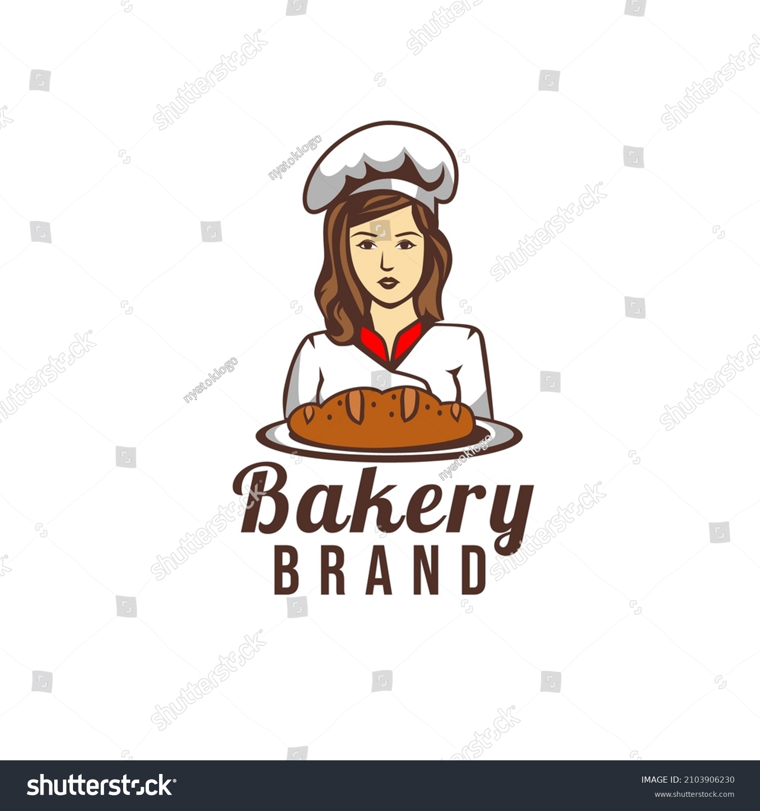 Woman Chef Bakery Shop Brand Logo Stock Vector (Royalty Free ...