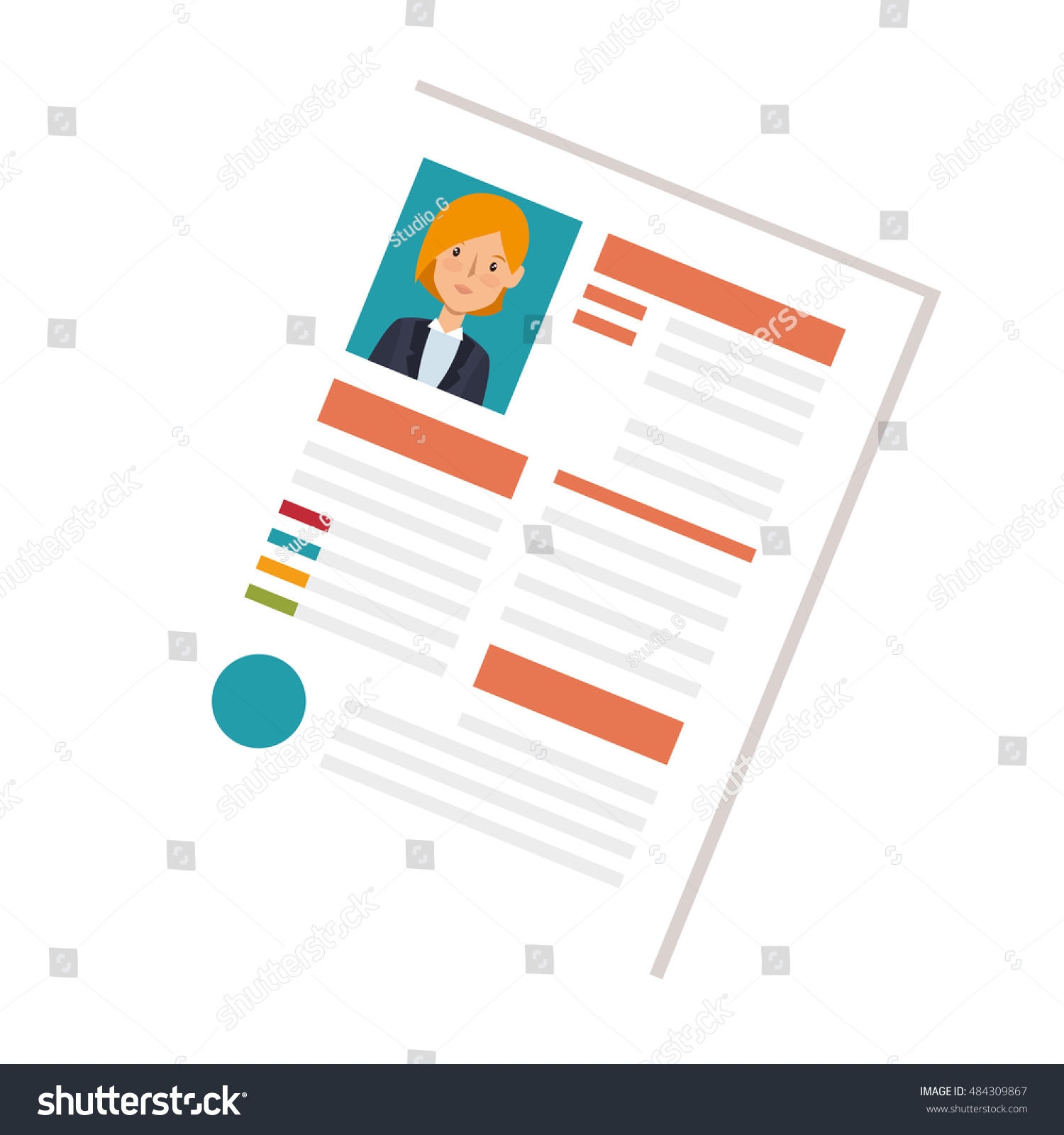 Woman Curriculum Vitae Stock Vector (Royalty Free) 484309867