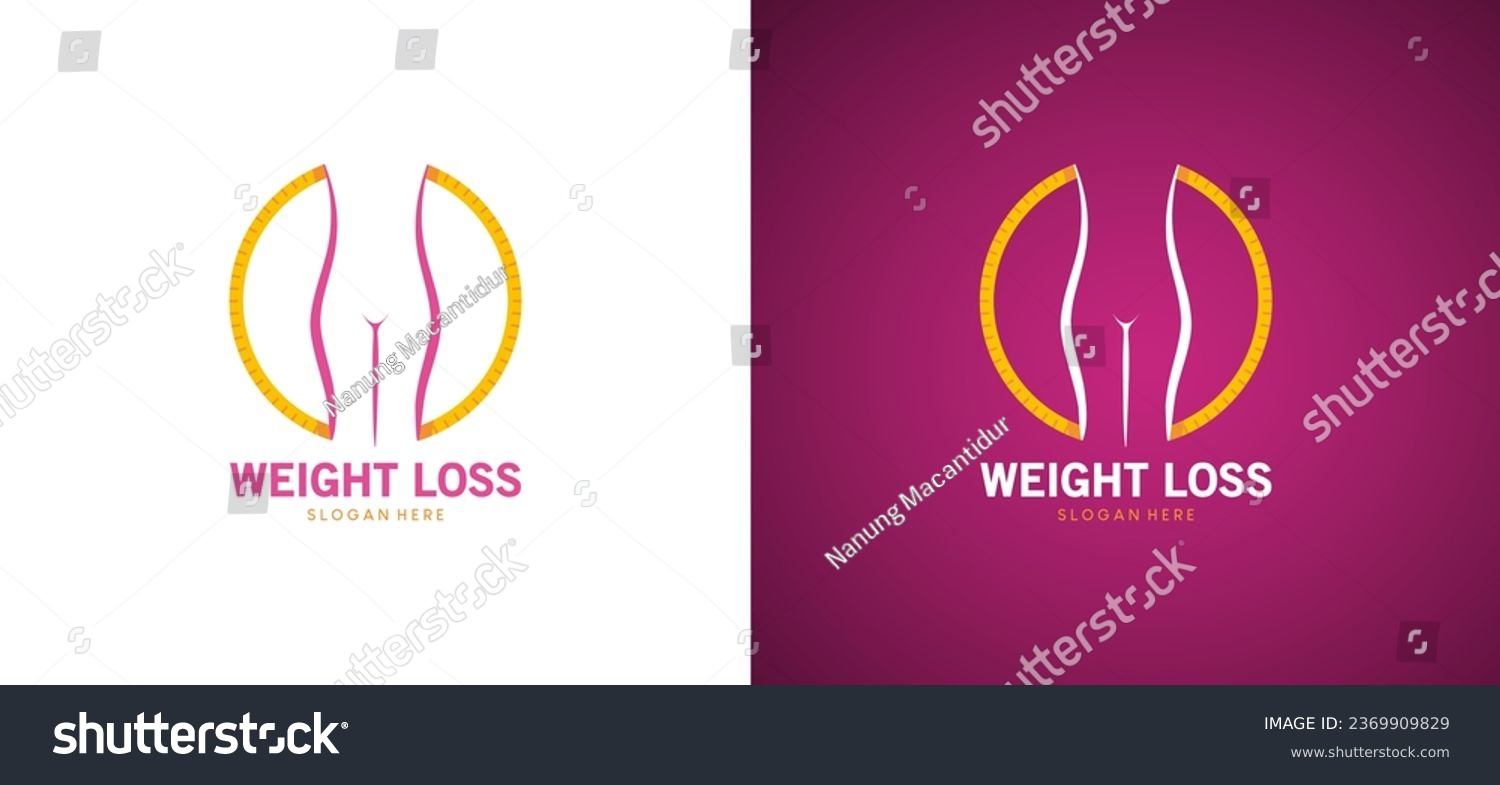 SVG of Woman diet logo design with measuring tape, weight loss vector illustration svg