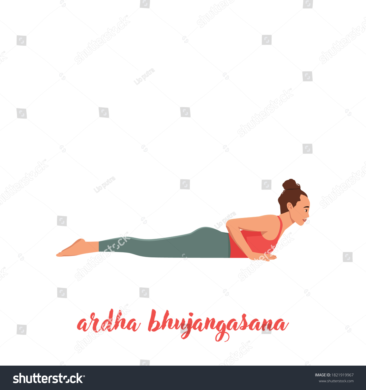 Woman Doing Baby Cobra Ardha Bhujangasana Stock Vector (Royalty Free ...