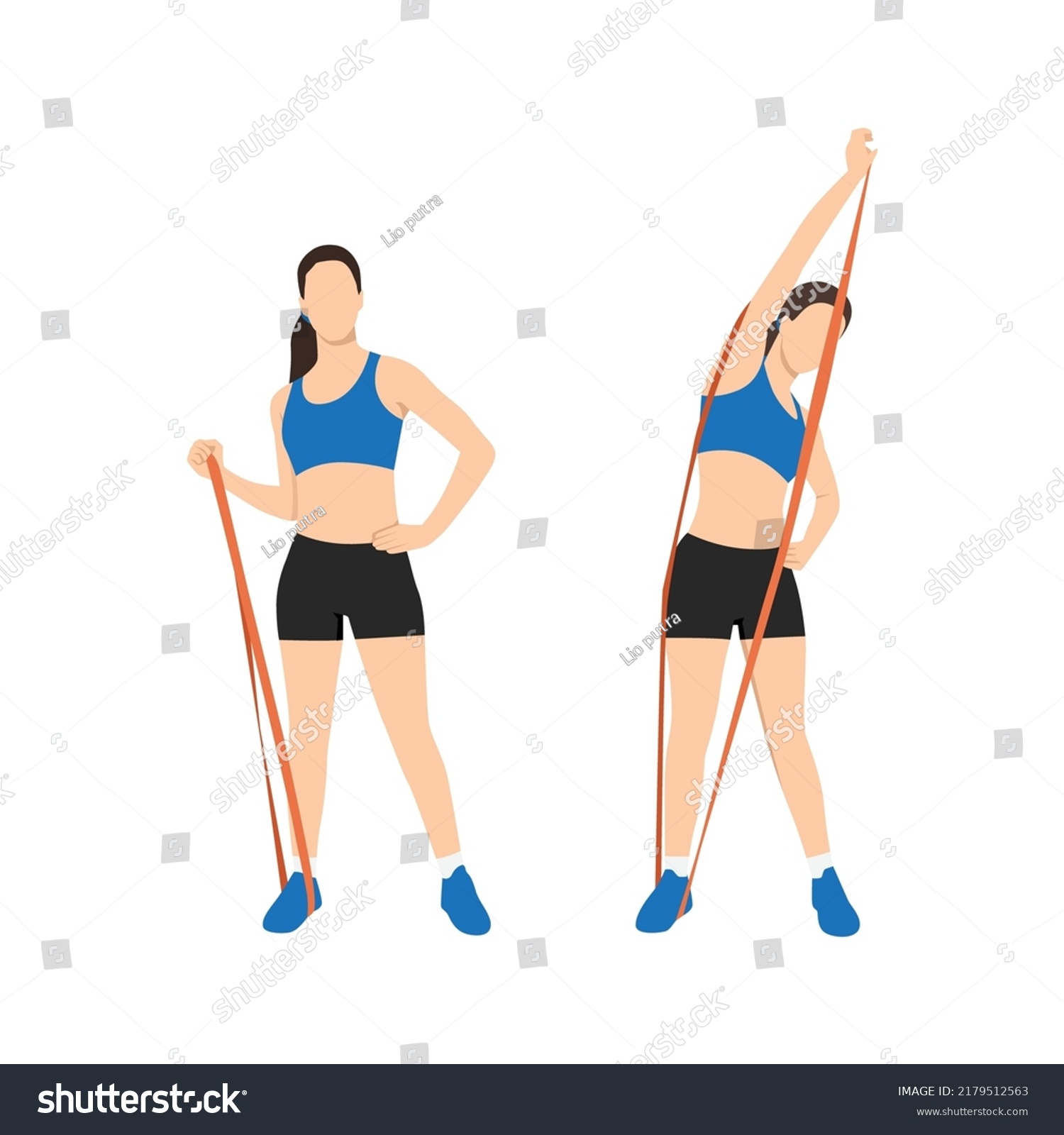 Woman Doing Core Side Bends Resistance Stock Vector (Royalty Free ...