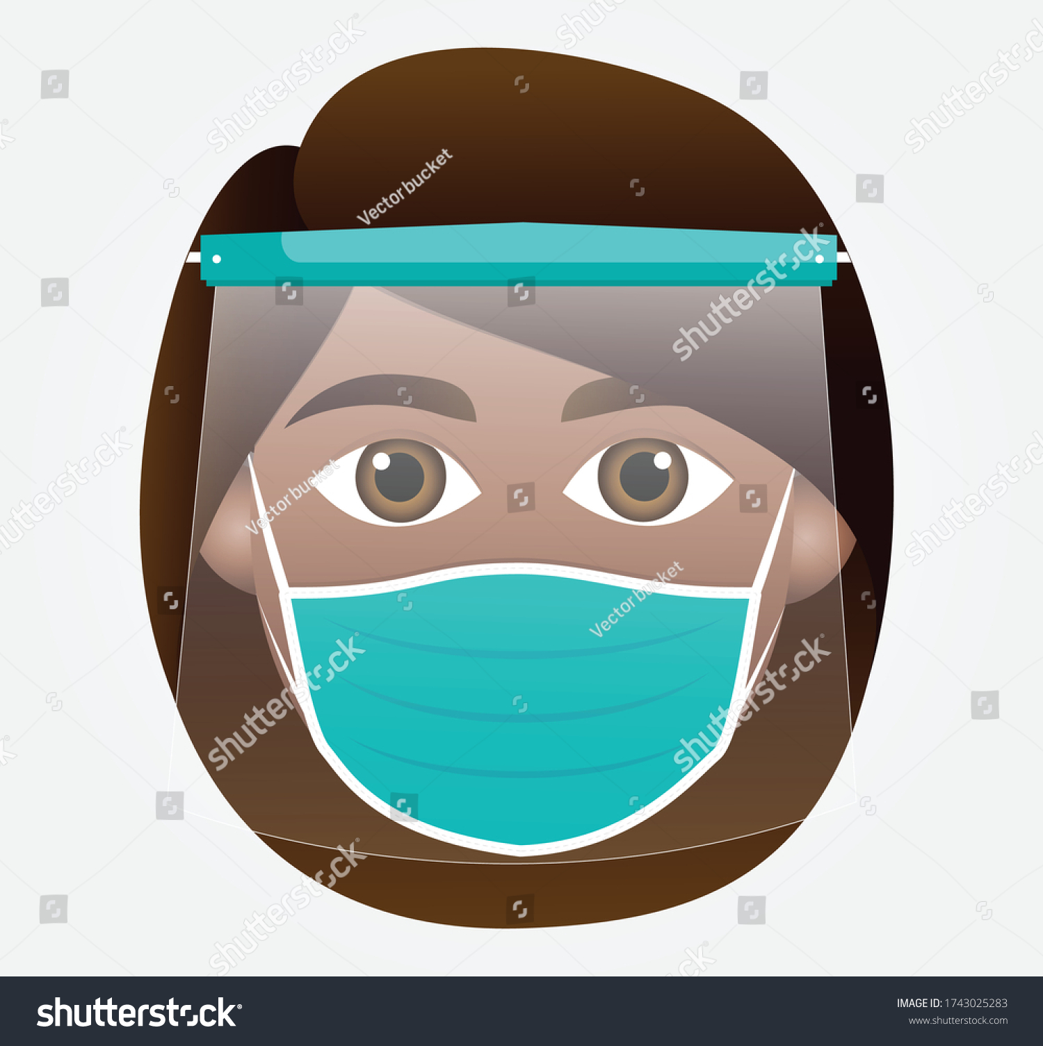 Woman Emoticon Face Mask Vector Illustrationmask: เวกเตอร์สต็อก (ปลอด