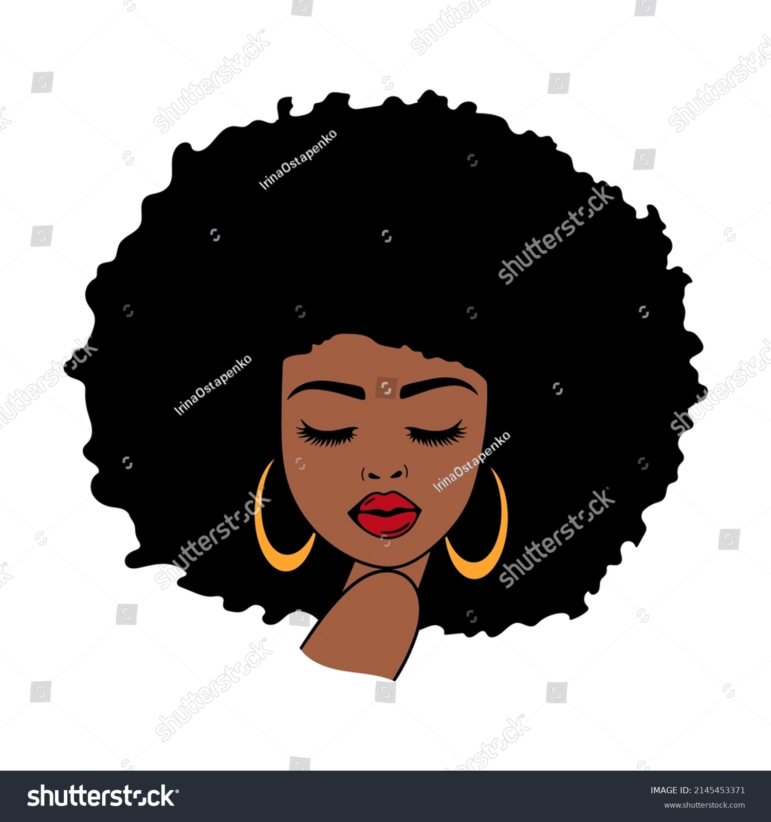 Woman Face Eyelashes Afro Women African Stock Vector (Royalty Free ...