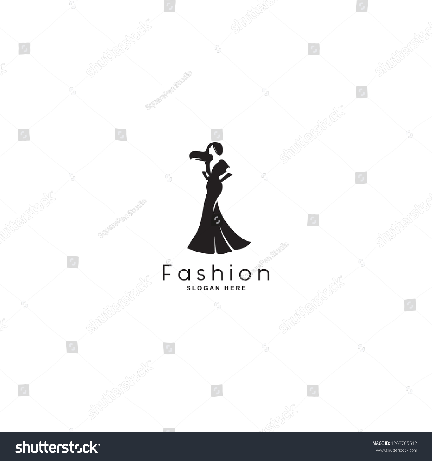 Woman Fashion Dress Logo Design Inspiration Stock Vector Royalty Free