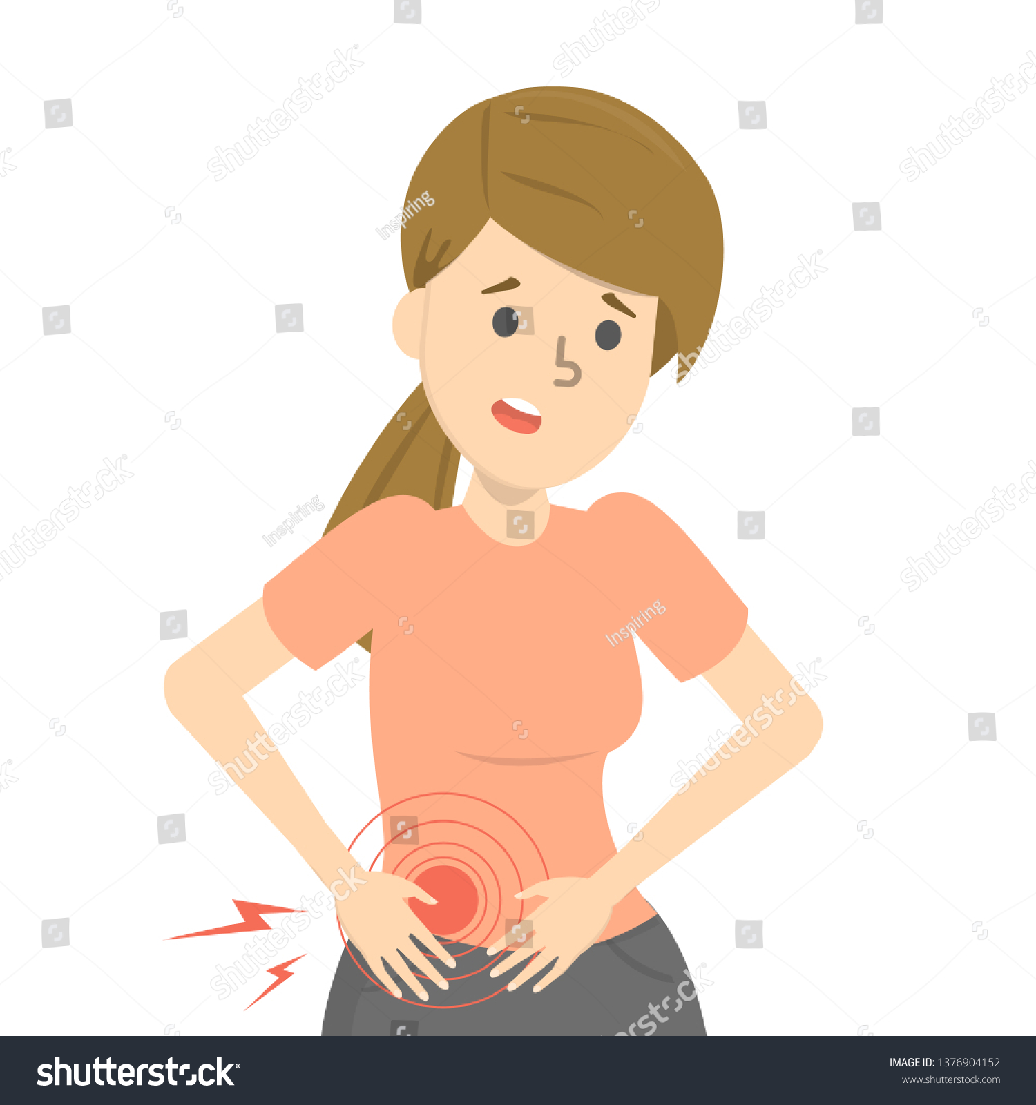 Woman Feel Pain Stomach Diarrhea Constipation Stock Vector (Royalty ...