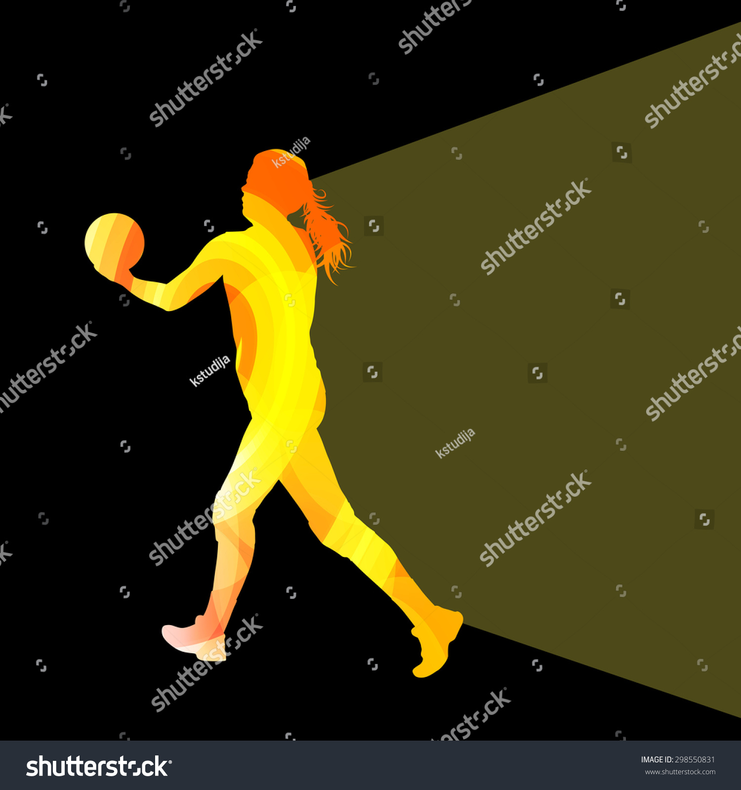 Woman Female Volleyball Player Silhouette Vector Stock Vector (Royalty ...