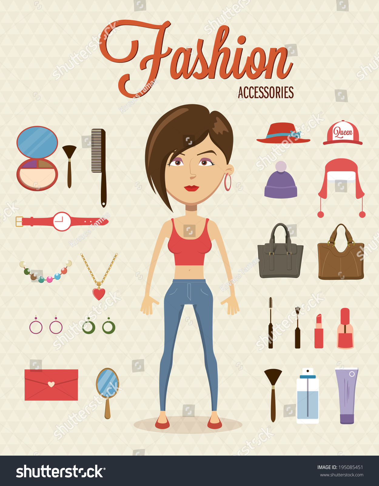 Woman Flat Character Design Element Accessories Stock Vector Royalty Free 195085451 Woman Flat Character Design Element Accessories Stock Vector Royalty Free 195085451