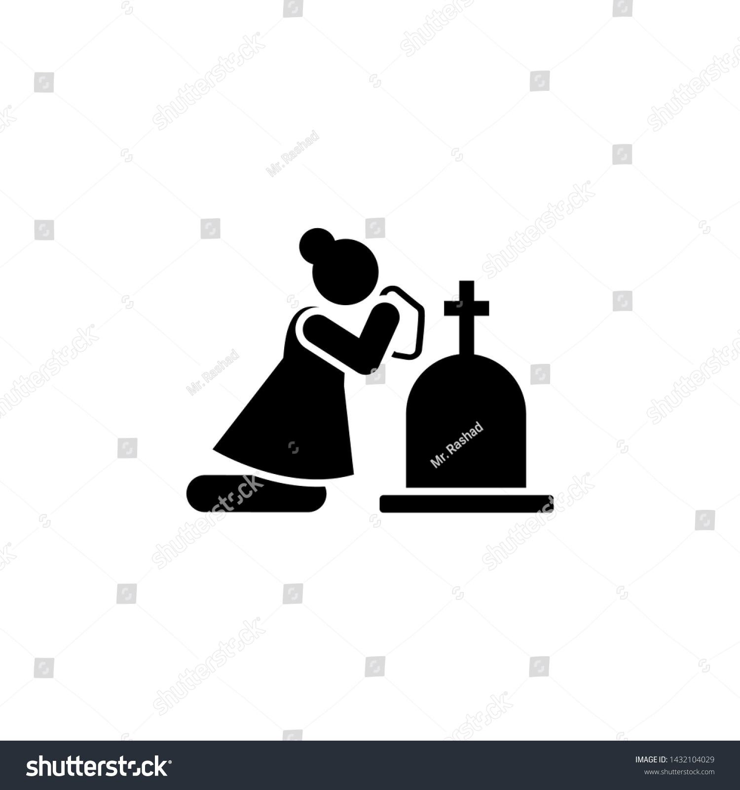 SVG of Woman funeral widow dead icon. Element of pictogram death illustration svg