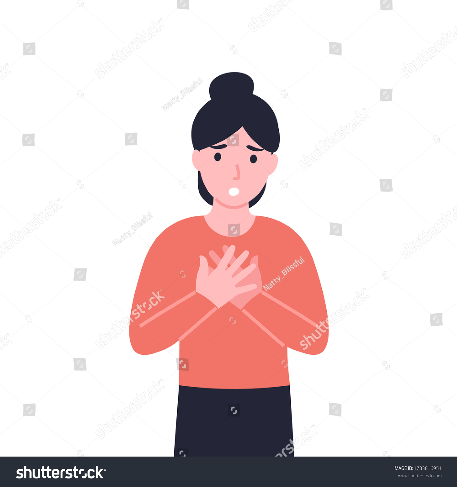 Woman Has Dyspnea Shortness Breath Disordered Stock Vector (Royalty ...