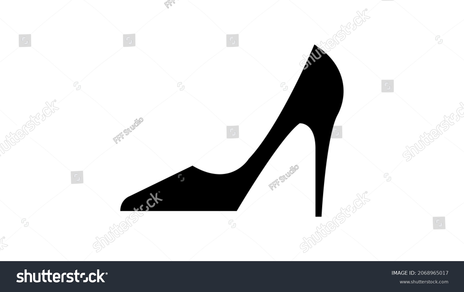 Woman High Heels Shoes Icon Sillhoutte Stock Vector (Royalty Free ...