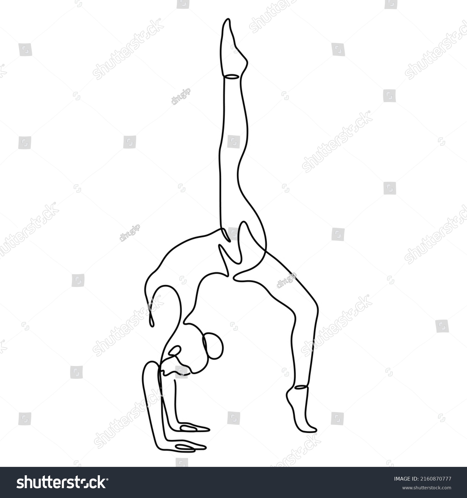 Woman Yoga Pose Balancing Vector Illustration Stock Vector (Royalty ...