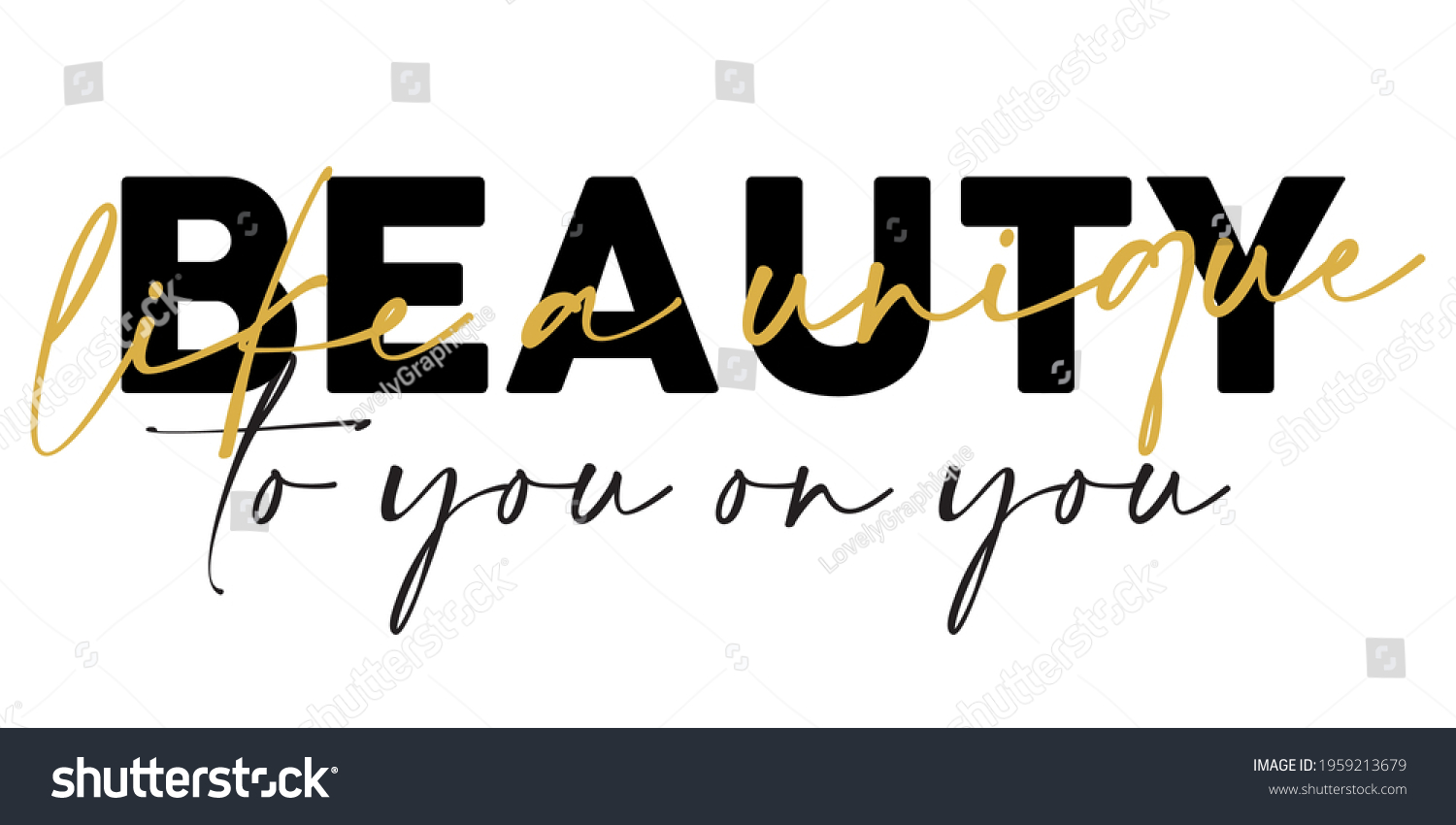 Woman Inspirational Quotes Beauty Like Unique Stock Vector (Royalty ...