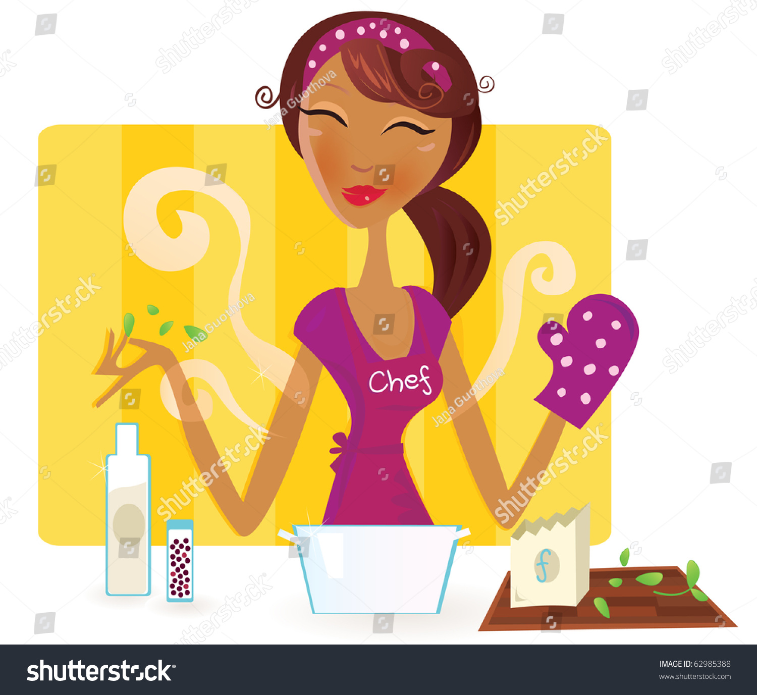 Woman Cooking Meal Kitchen Sexy Woman Stock Vector Shutterstock