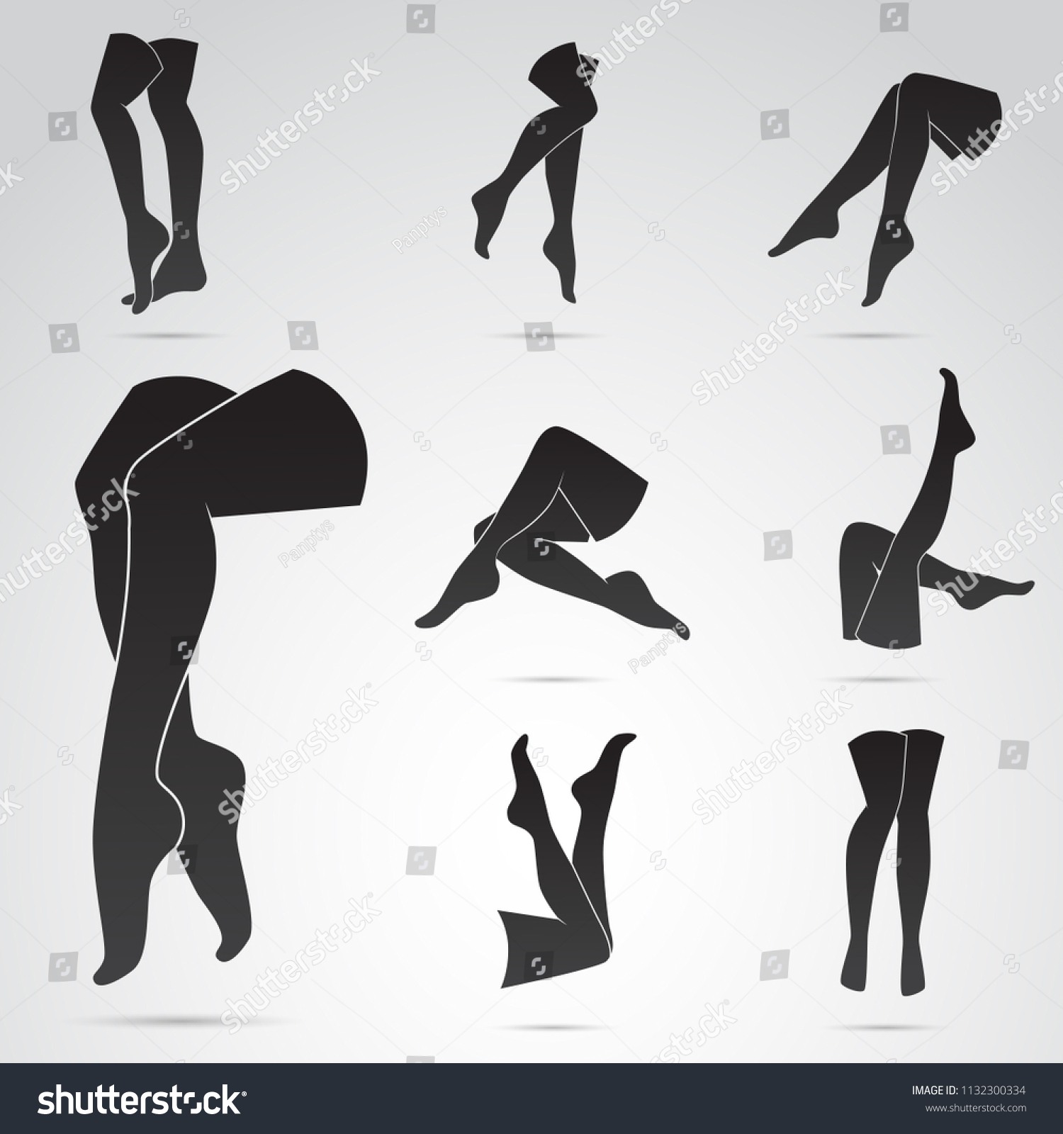 Woman Legs Seductive Poses Beauty Fit 스톡 벡터로열티 프리 1132300334 Shutterstock 