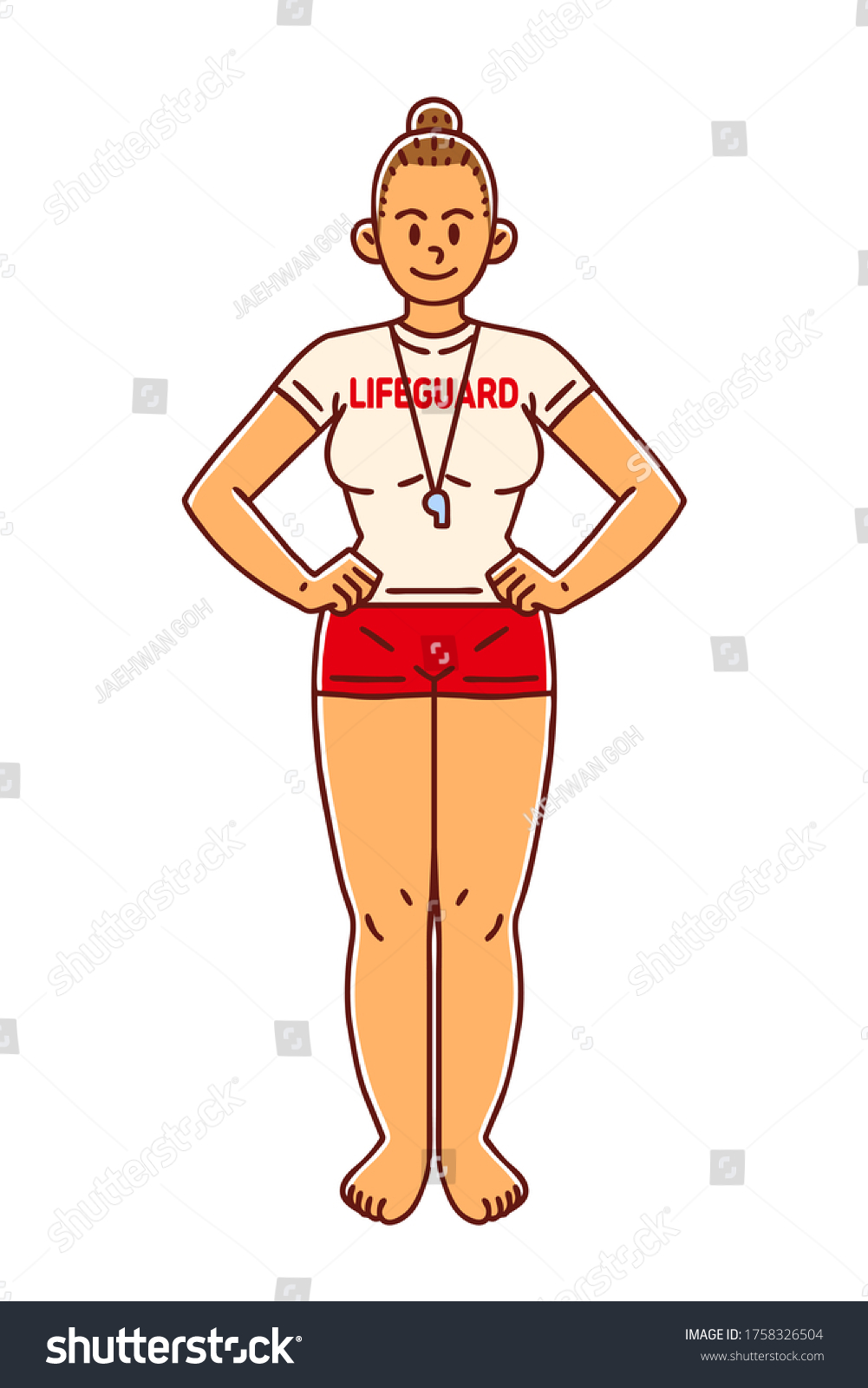 SVG of Woman lifeguard. Colored vector illustration. svg