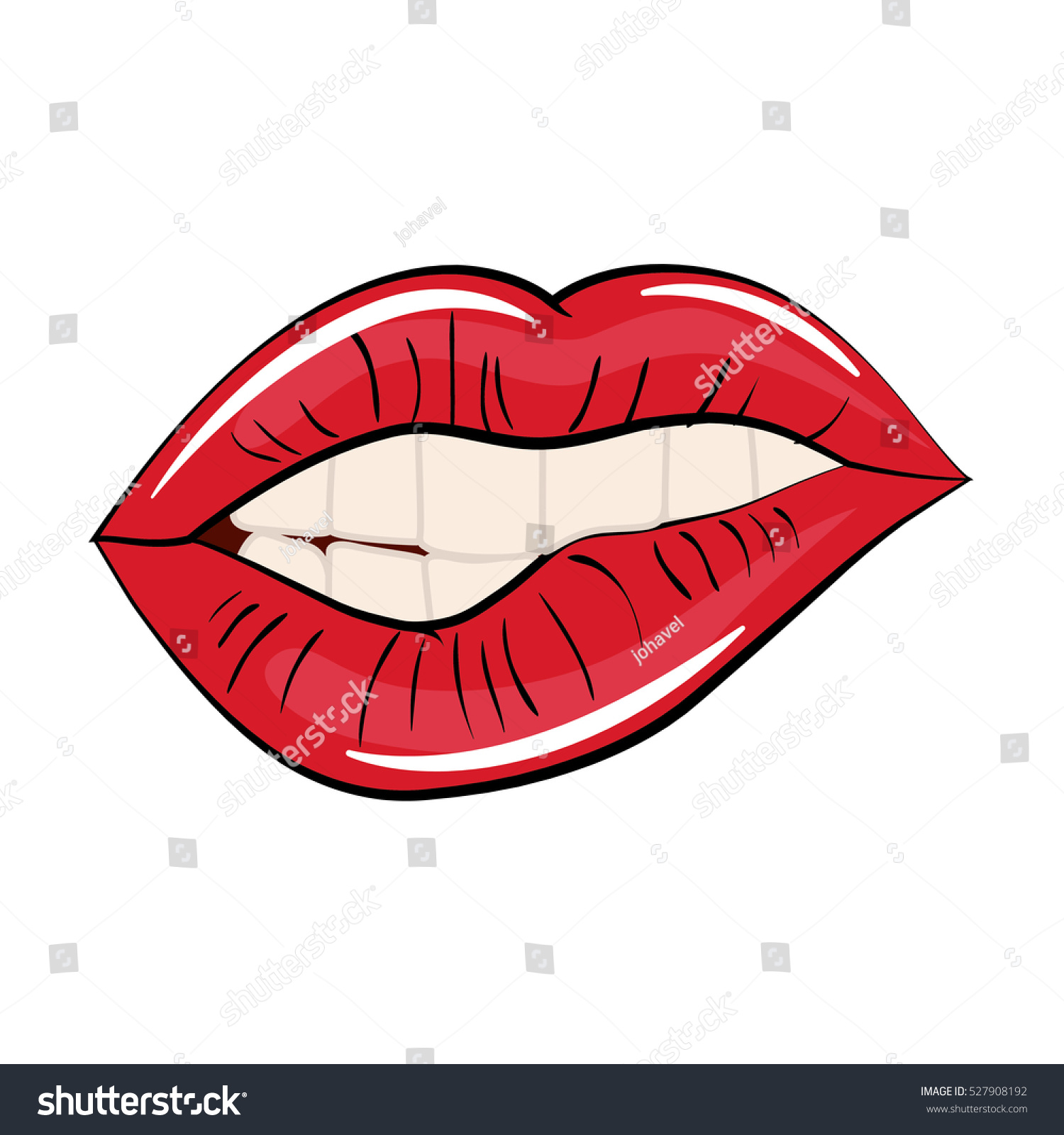 Woman Lips Comic Style Icon Vector Stock Vector (Royalty Free ...