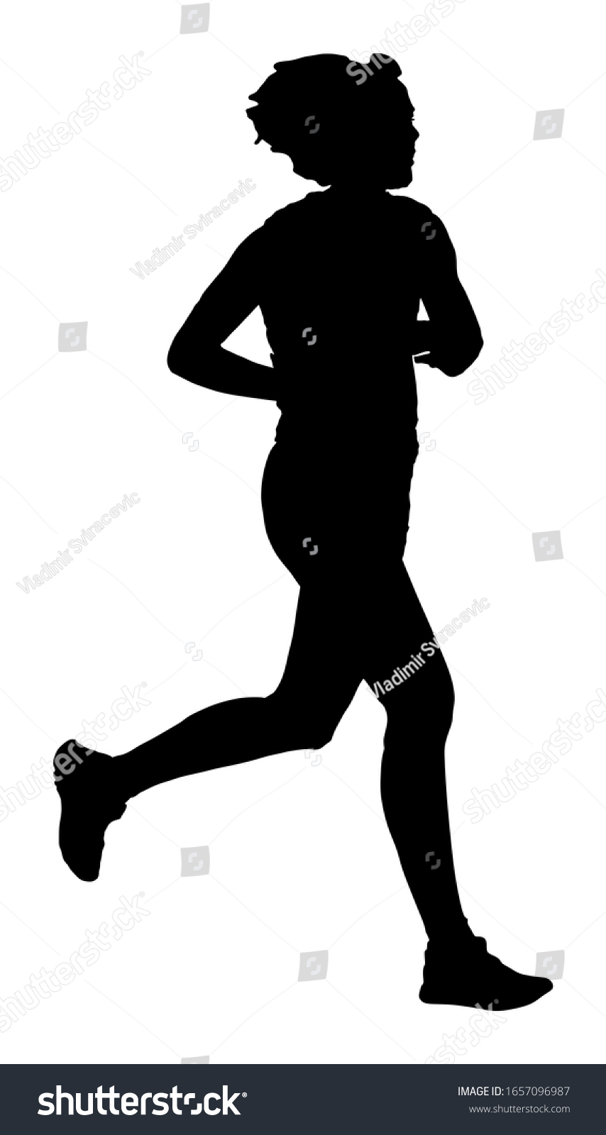 Woman Marathon Racer Running Vector 