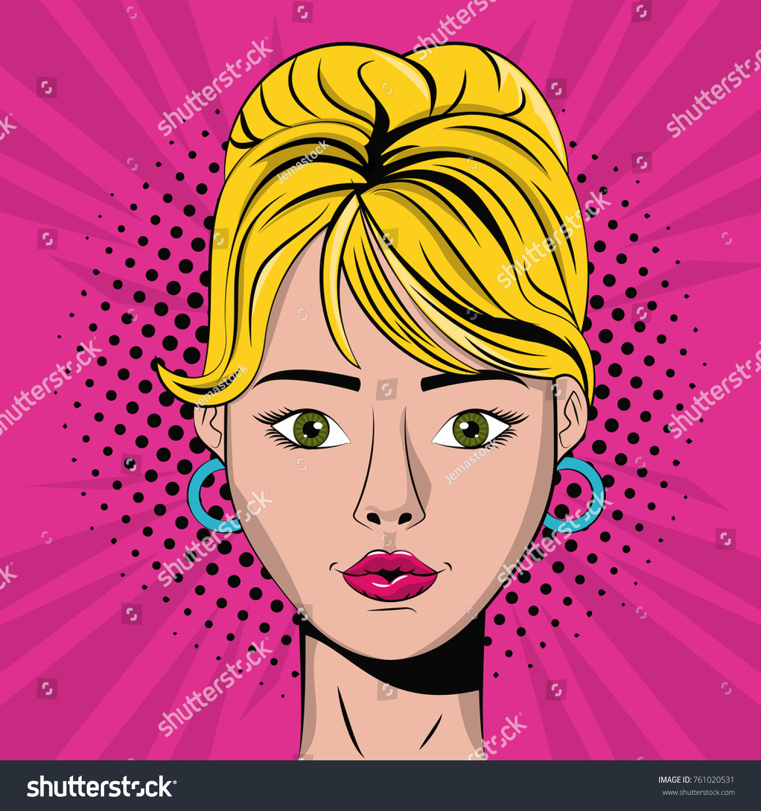 Woman Pop Art Stock Vector Royalty Free 761020531 Shutterstock