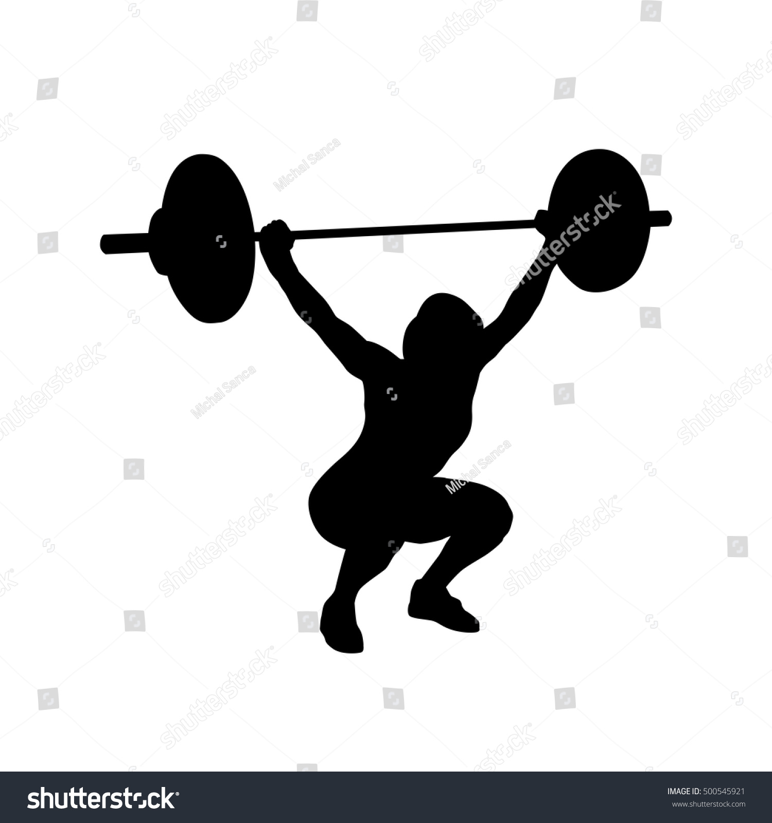 Download Woman Practicing Barbell Weightlifting Bodybuilding Vector ...