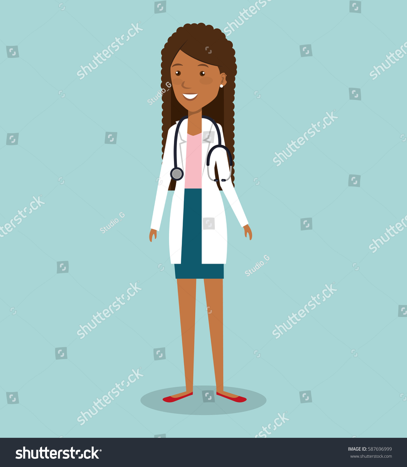 Woman Professional Doctor Avatar Stock Vector 587696999 - Shutterstock