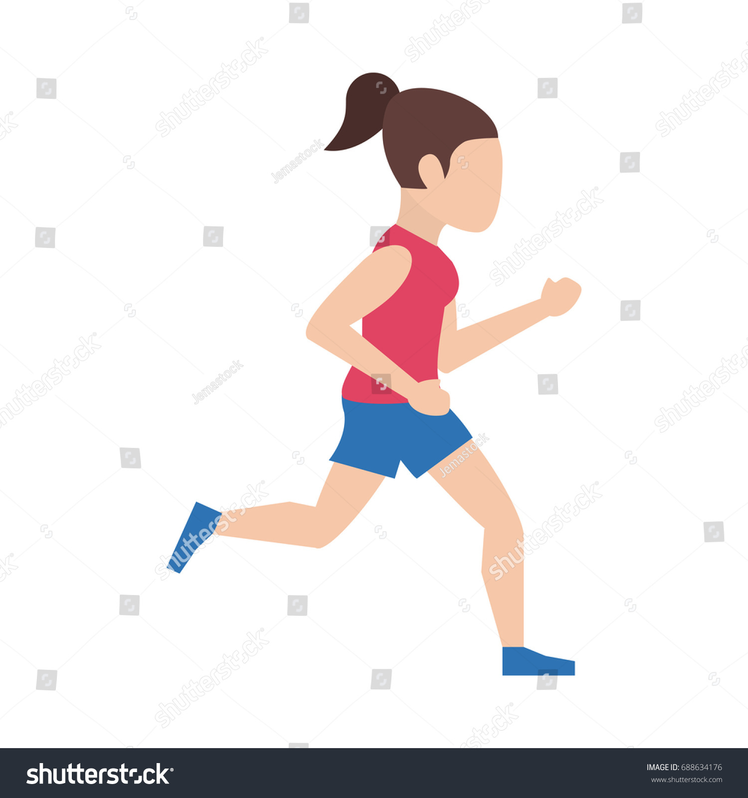 Woman Running Jogging Icon Image Stock Vector (Royalty Free) 688634176 ...