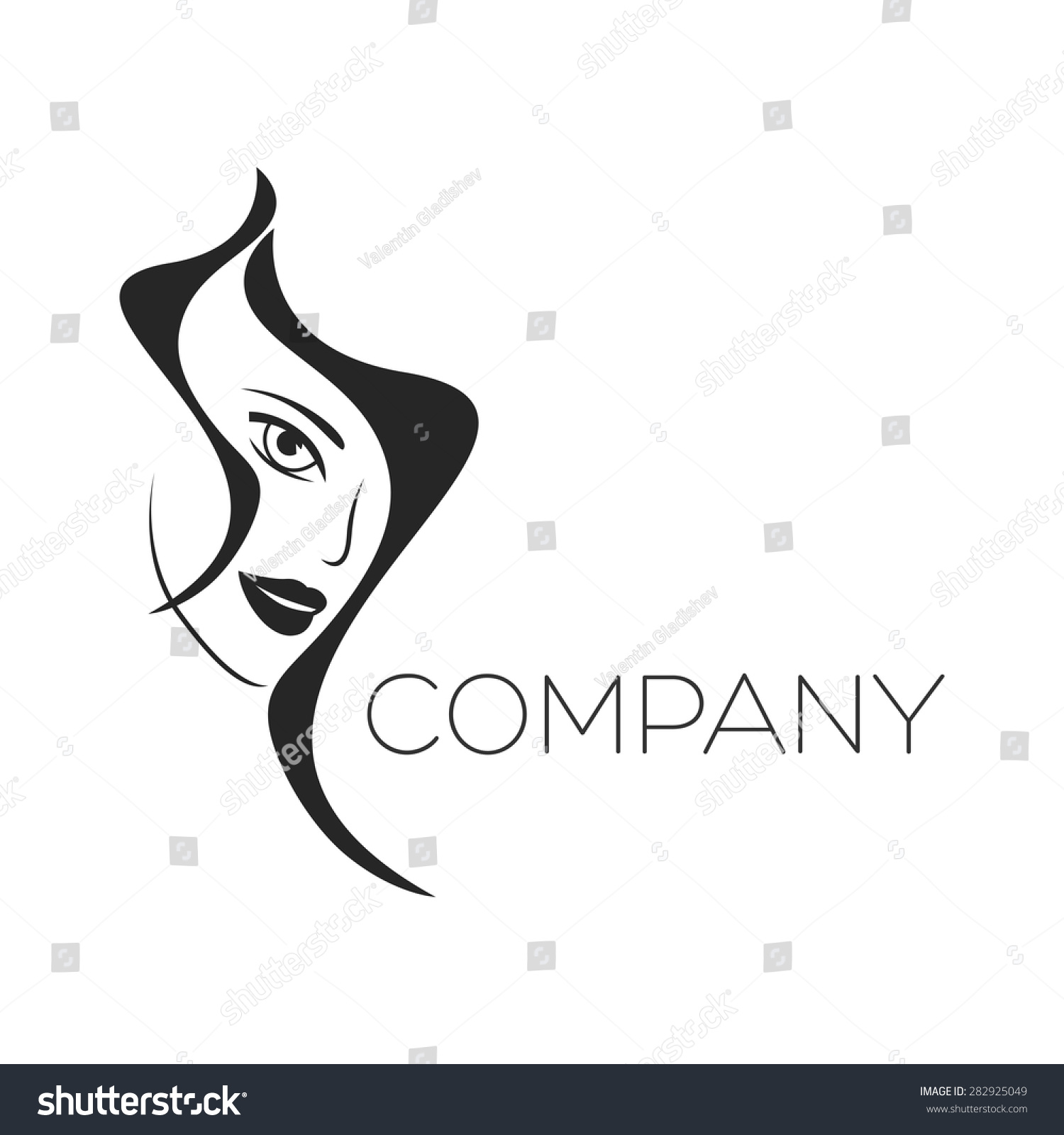 Womans Beauty Face Logo Stock Vector 282925049 - Shutterstock