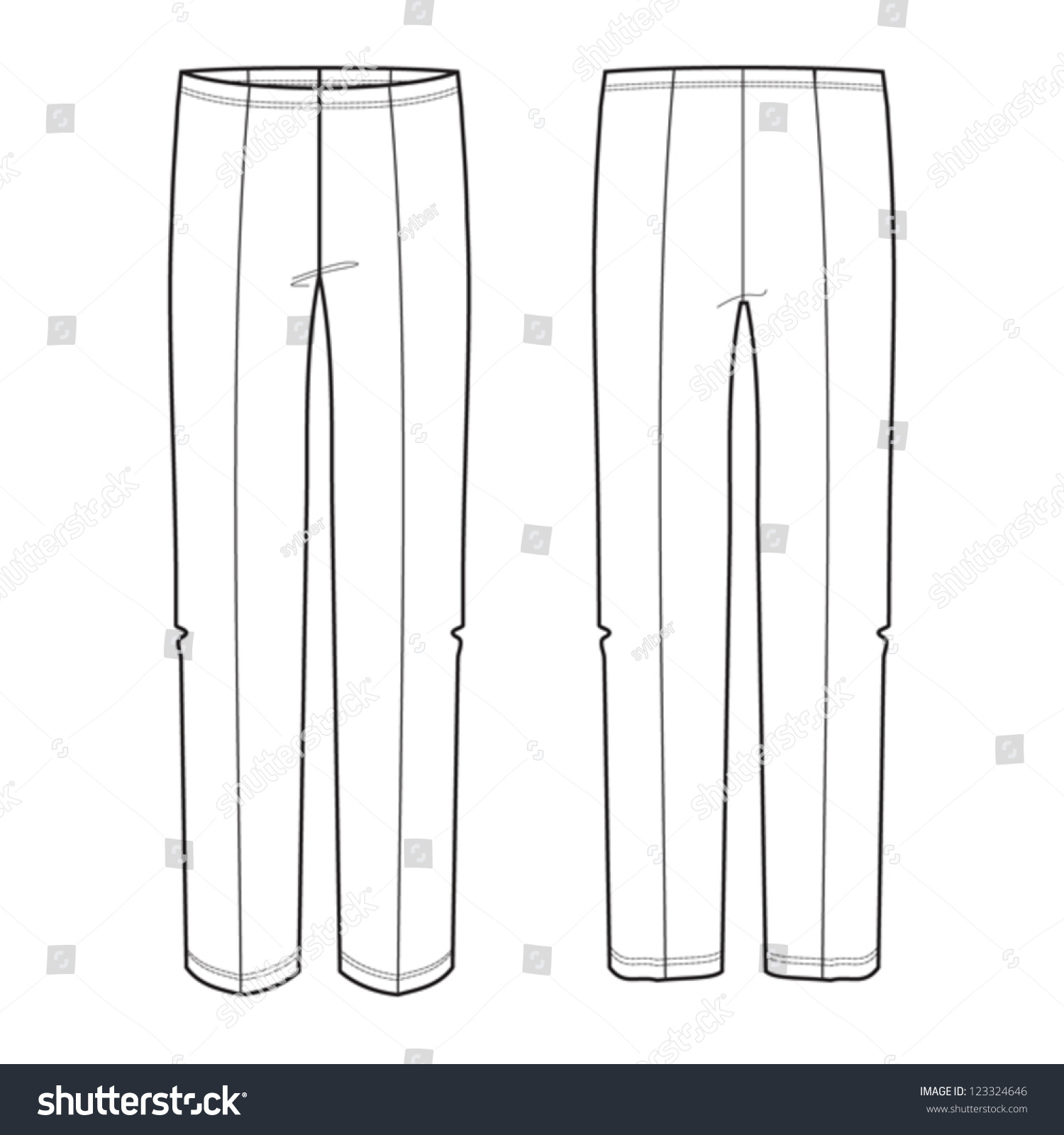Woman'S Legging Technical Drawing Stock Vector Illustration 123324646 ...