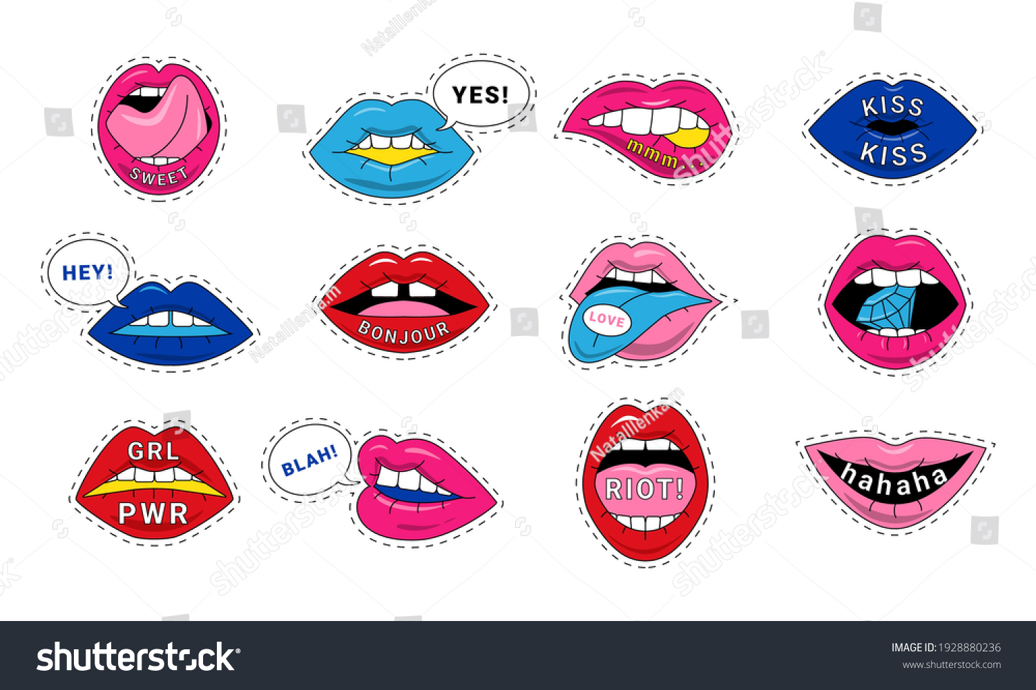 Woman S Lips Stickers Sexy Kiss Stock Vector Royalty Free