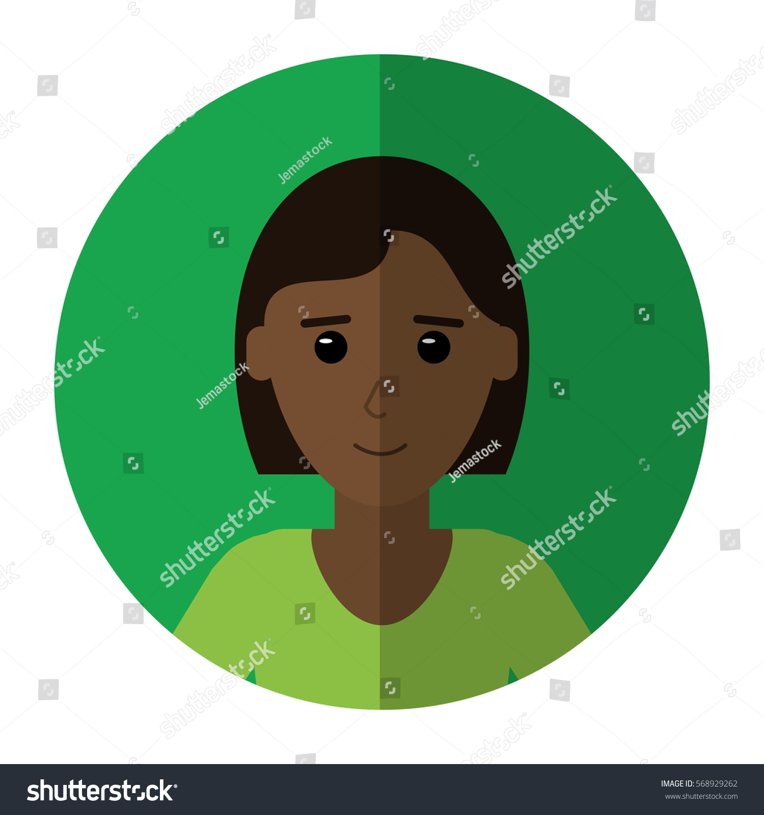 Woman Short Hair Ethnicity Shadow Stock Vector (Royalty Free) 568929262 ...