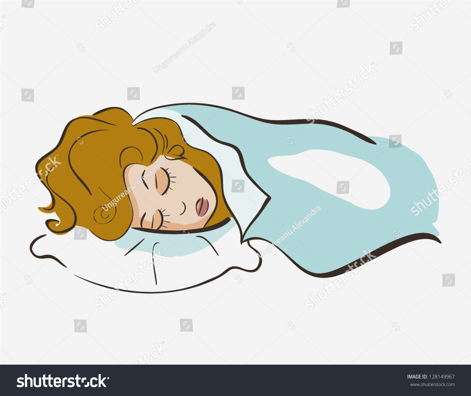 Woman Sleeping Cartoon Stock Vector 128149967 - Shutterstock