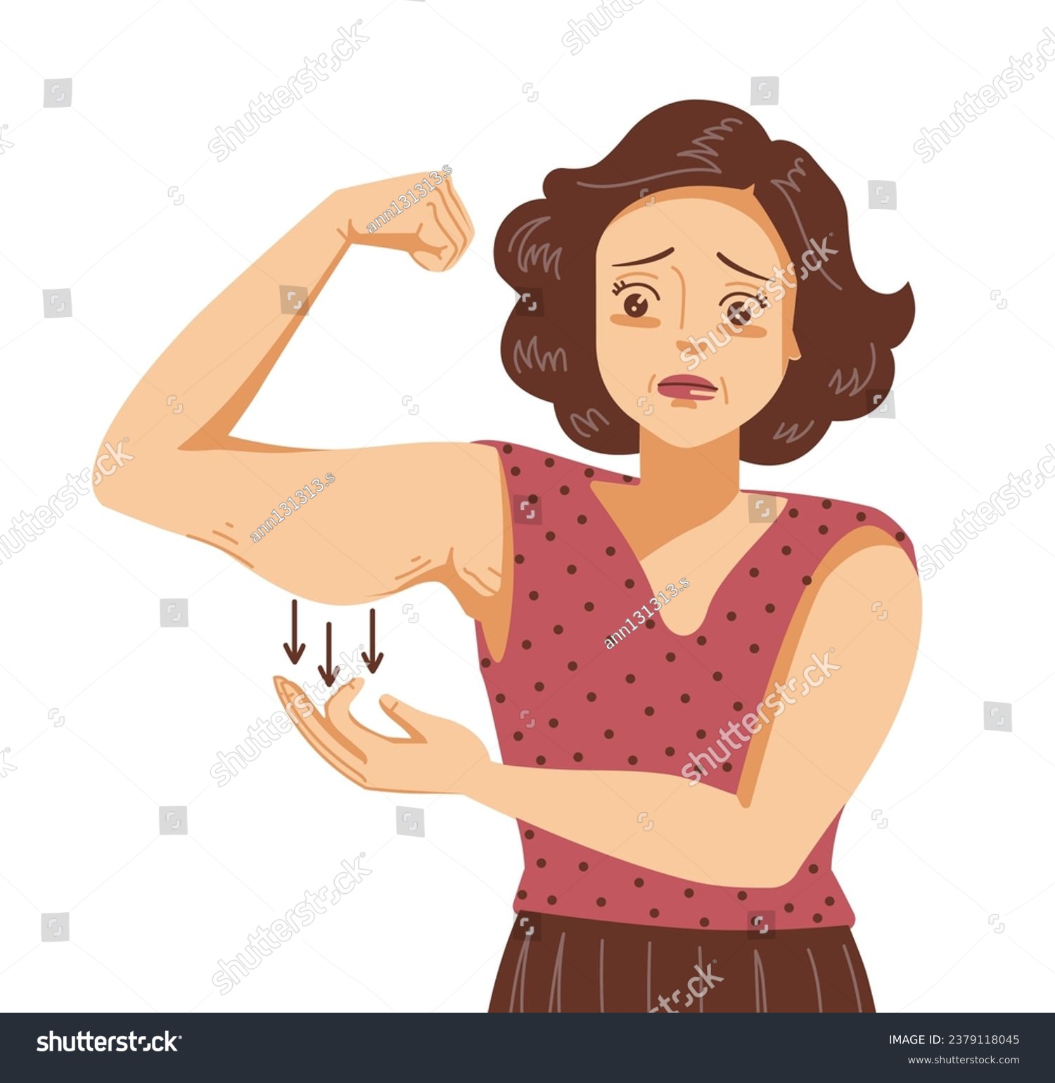 SVG of Woman snatches fat, flabby skin from arm svg