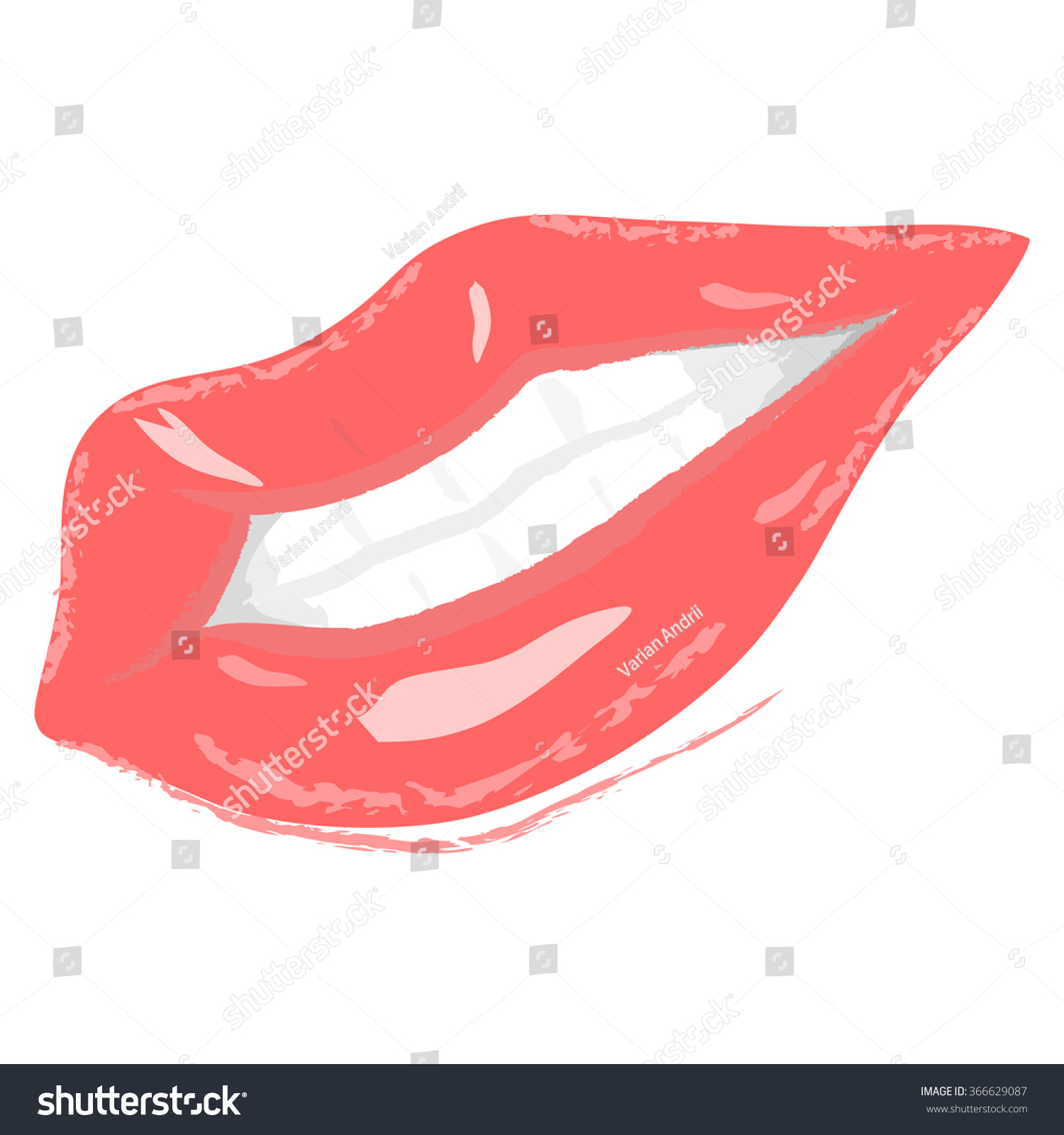 Woman Vector Lips Ultra Shiny Isolated Stock Vector (Royalty Free ...