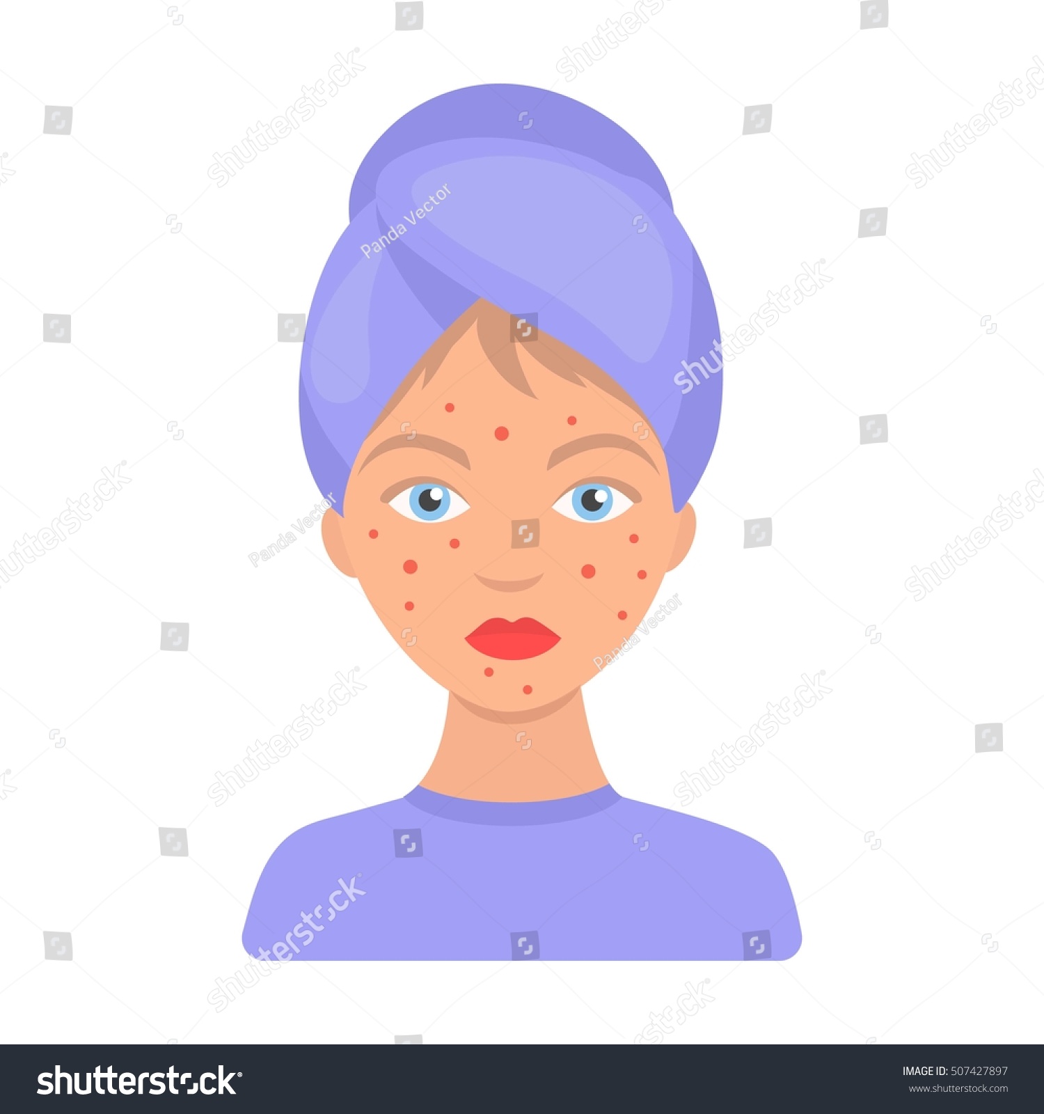 Woman Acne Icon Cartoon Style Isolated Stock Vector 507427897 ...