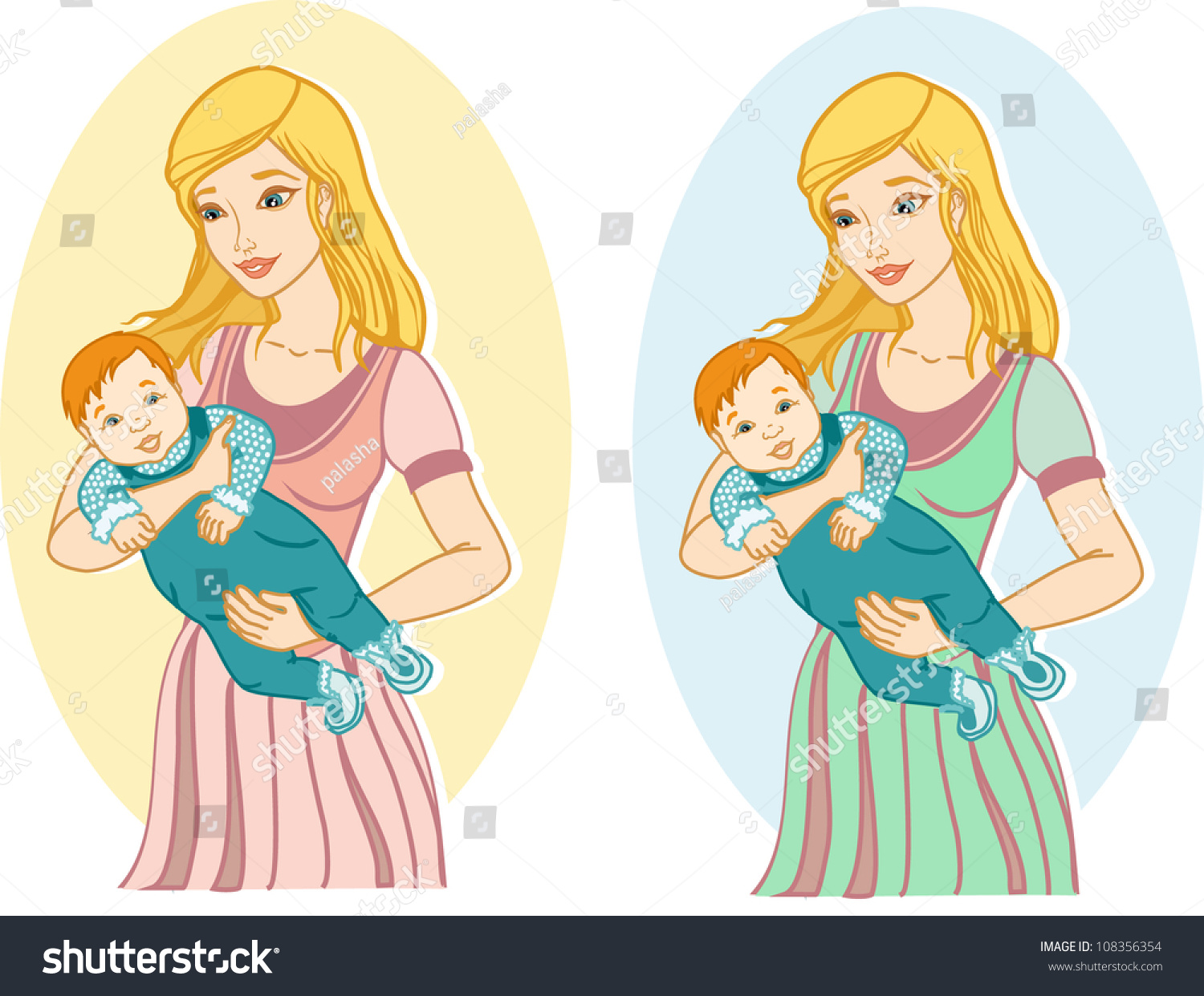 Woman With Baby Stock Vector Illustration 108356354 : Shutterstock