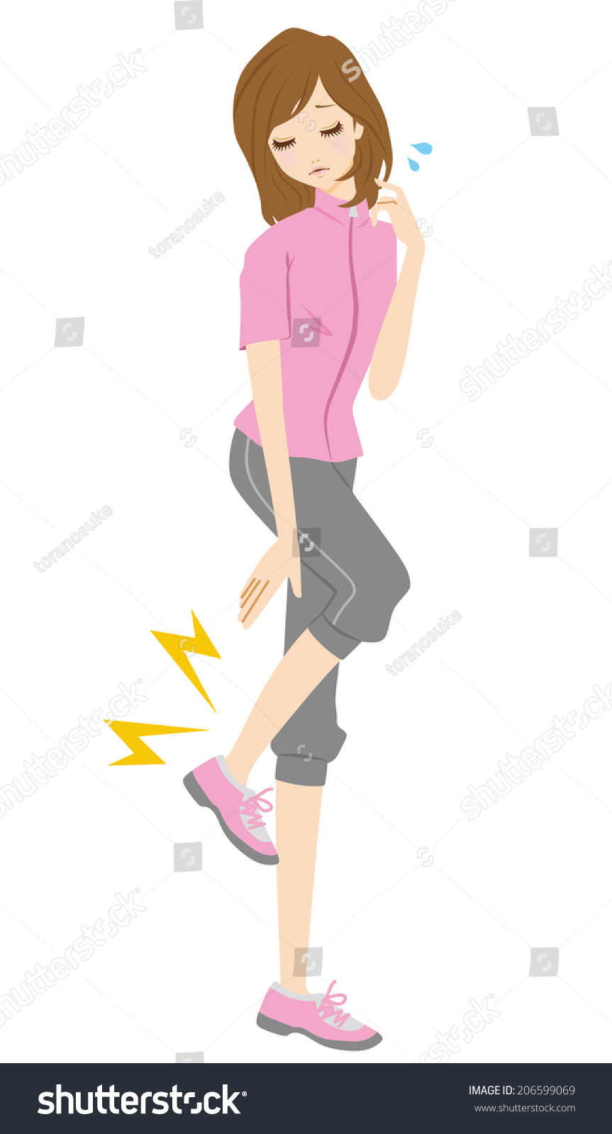 Woman Foot Pain Stock Vector (Royalty Free) 206599069