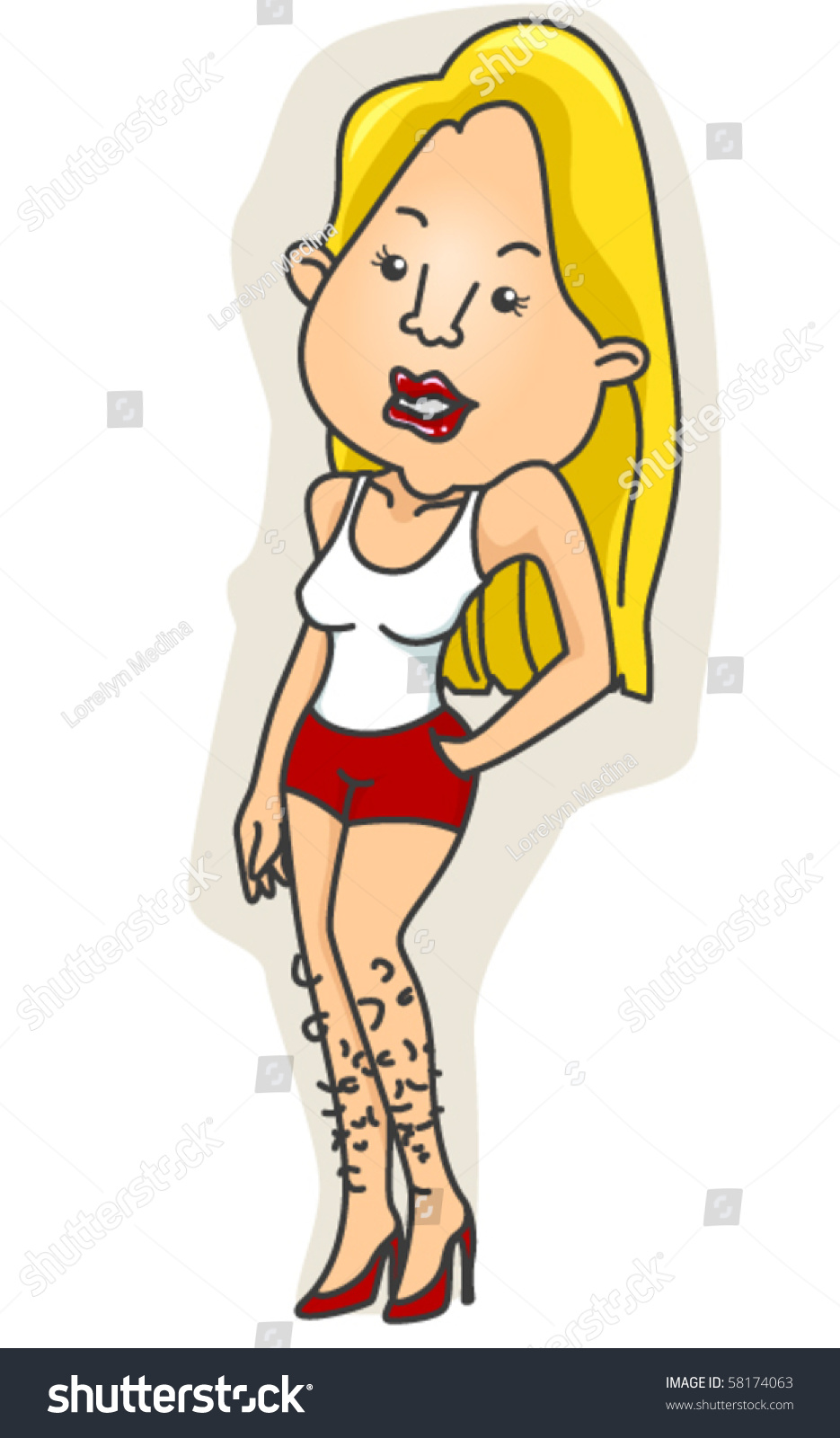 Woman Hairy Legs Vector Stock Vector 58174063 - Shutterstock