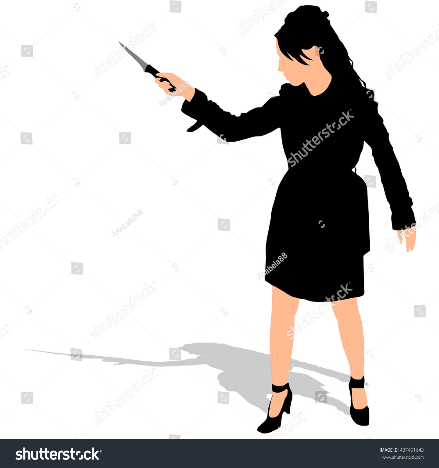 Woman Knife Stock Vector (Royalty Free) 487401643