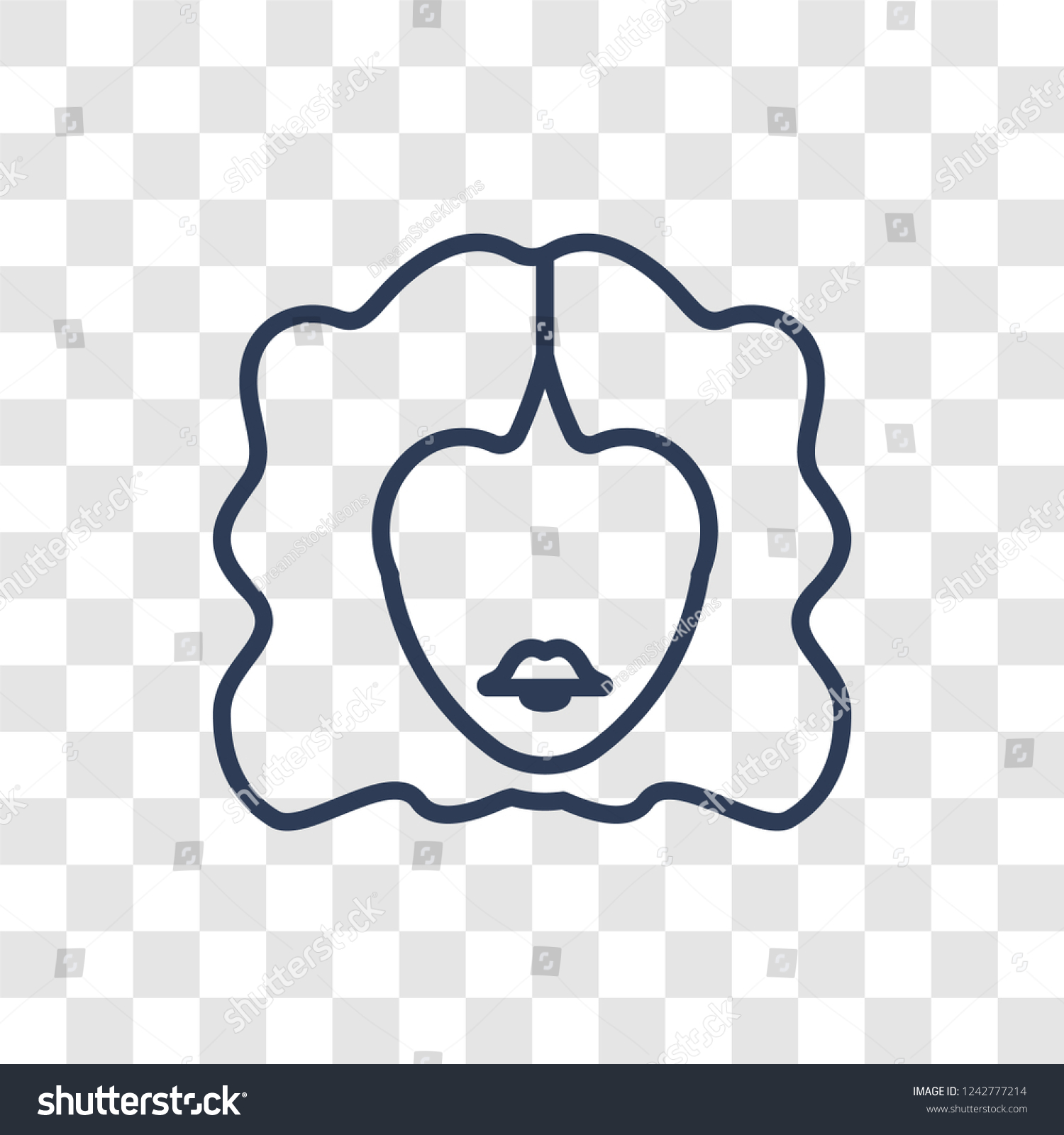 Woman Wavy Hair Icon Trendy Linear Stock Vector Royalty Free