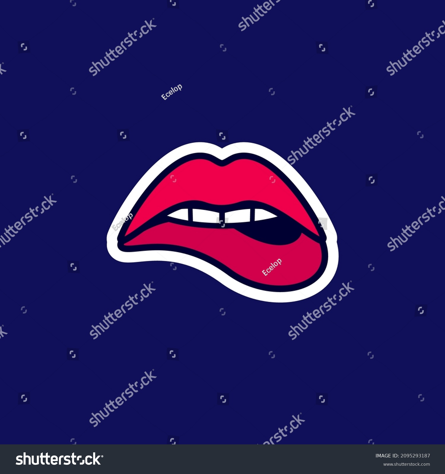 Womans Sensuous Lips Beautiful Open Mouth Stock Vector Royalty Free