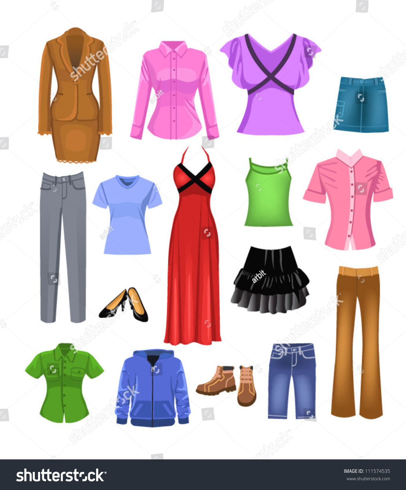 Women Clothes Stock Vector 111574535 - Shutterstock