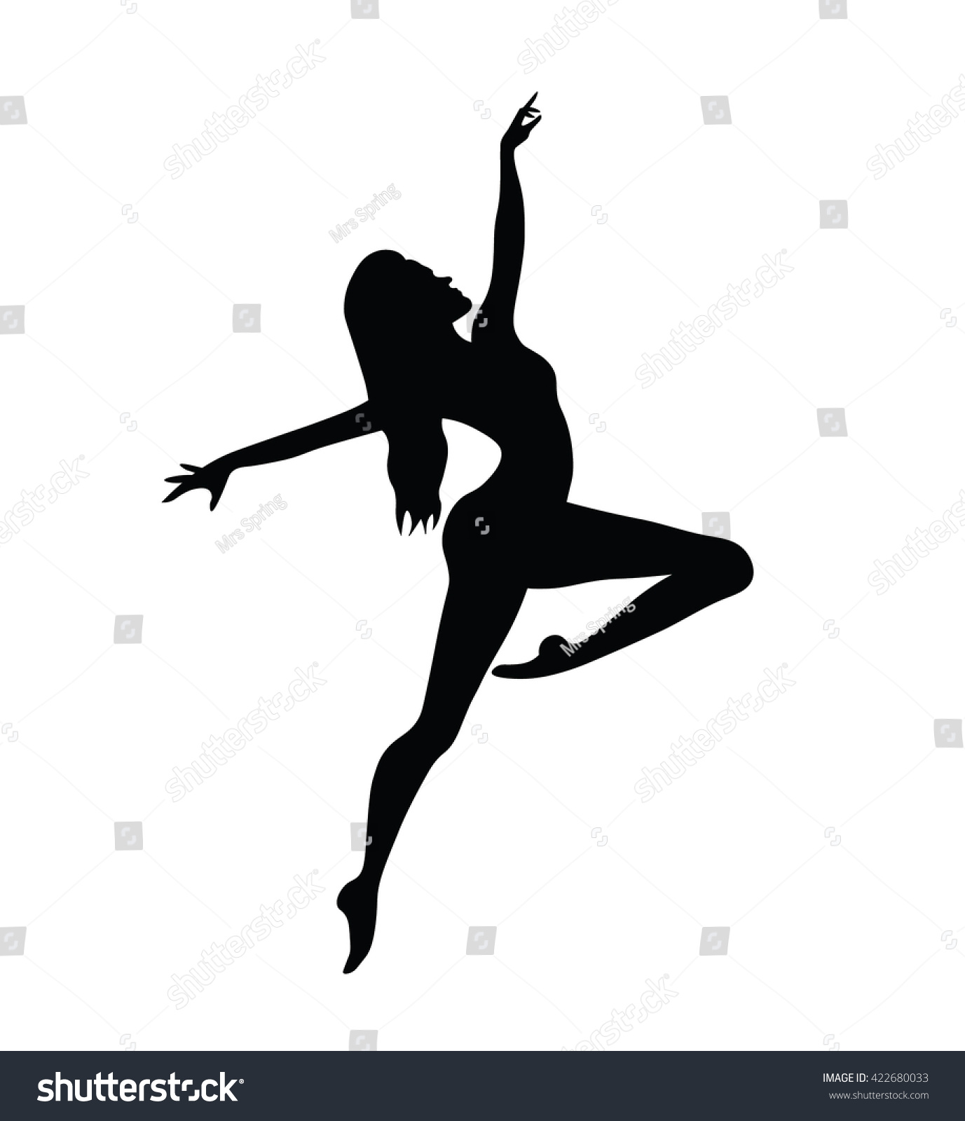 女性の踊るシルエット のベクター画像素材 ロイヤリティフリー