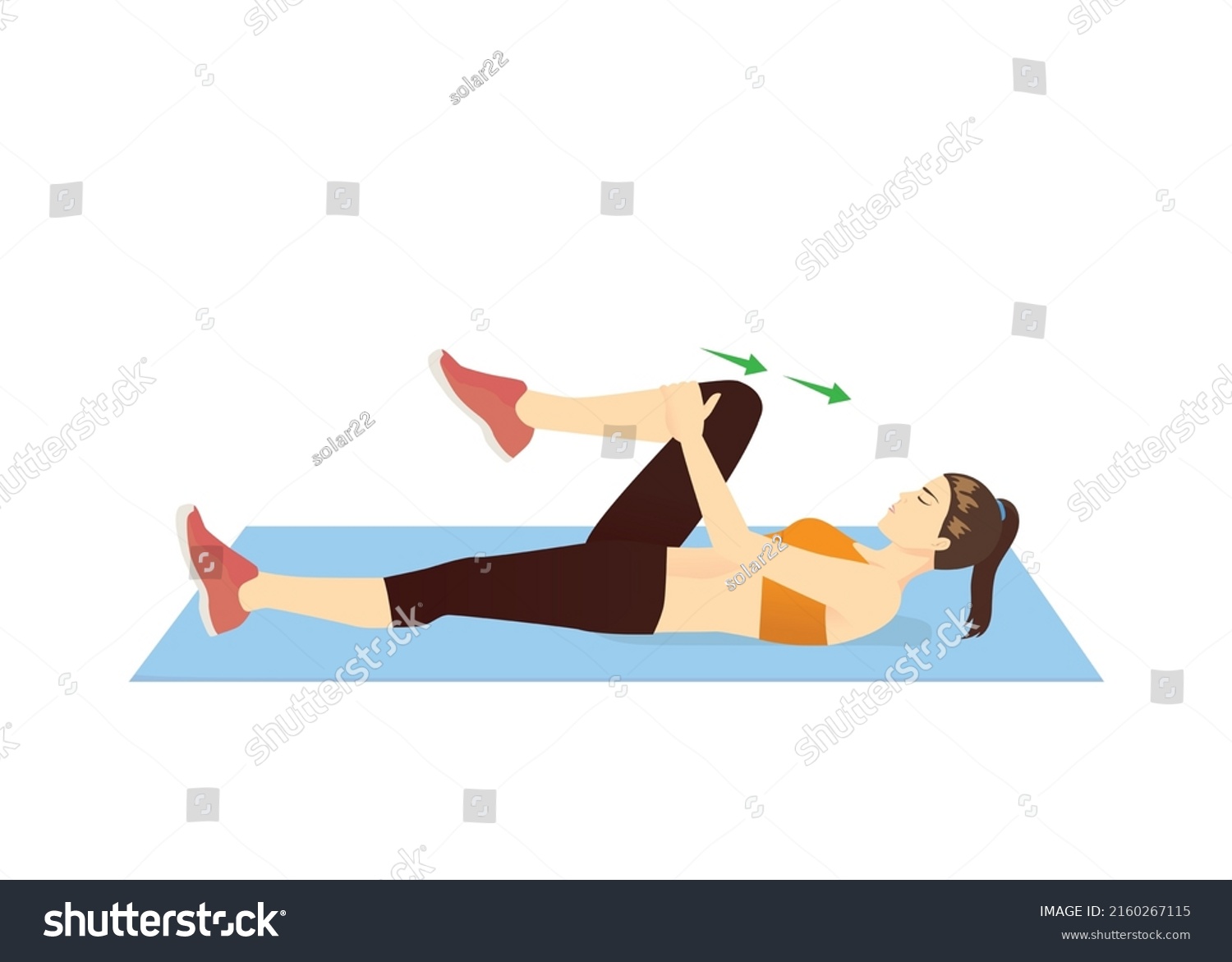 Women Doing Relaxing Muscles Exercise Single Stock Vector (Royalty Free ...