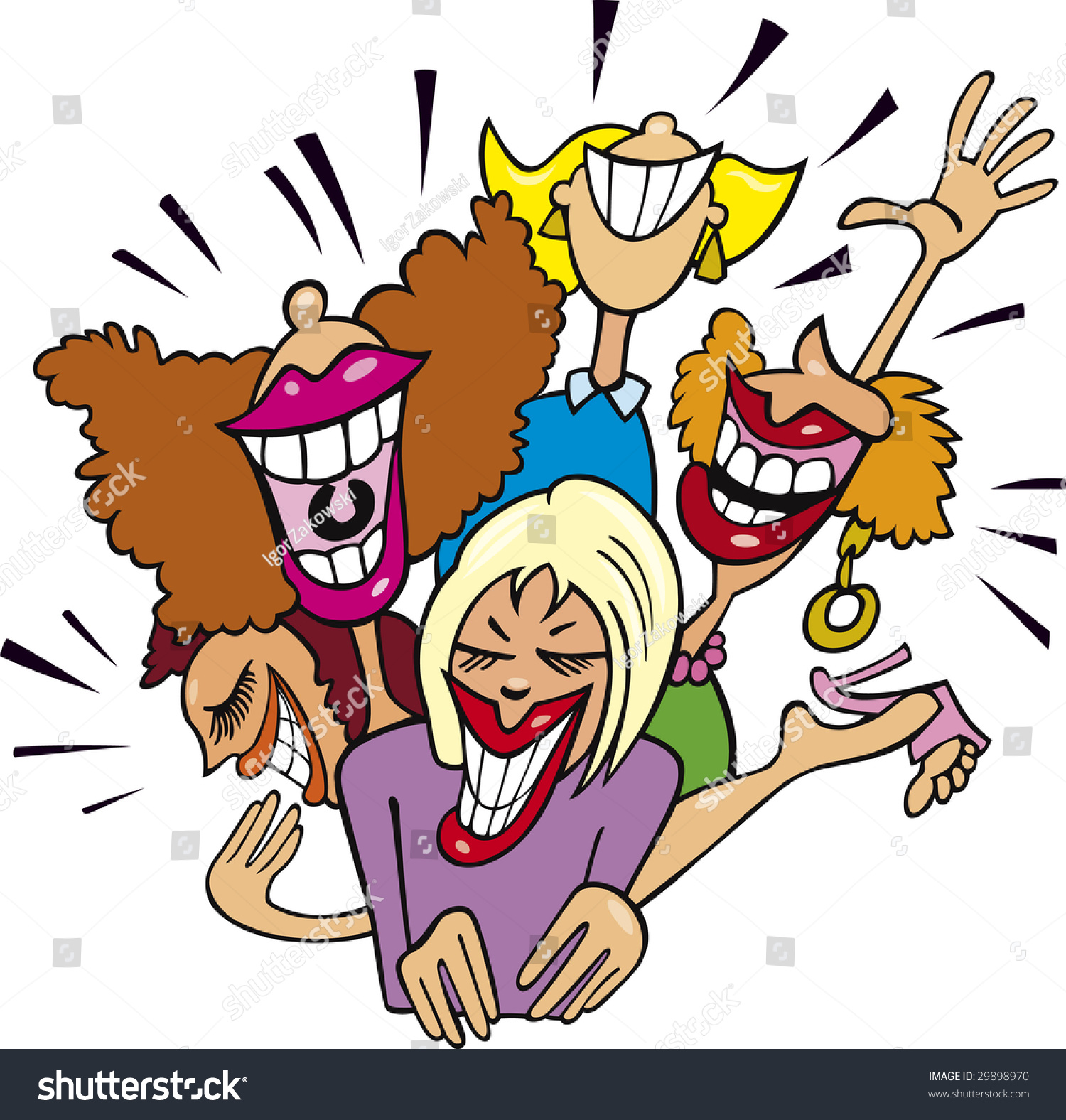 Women Having Fun And Laughing Stock Vector Illustration 29898970 ...