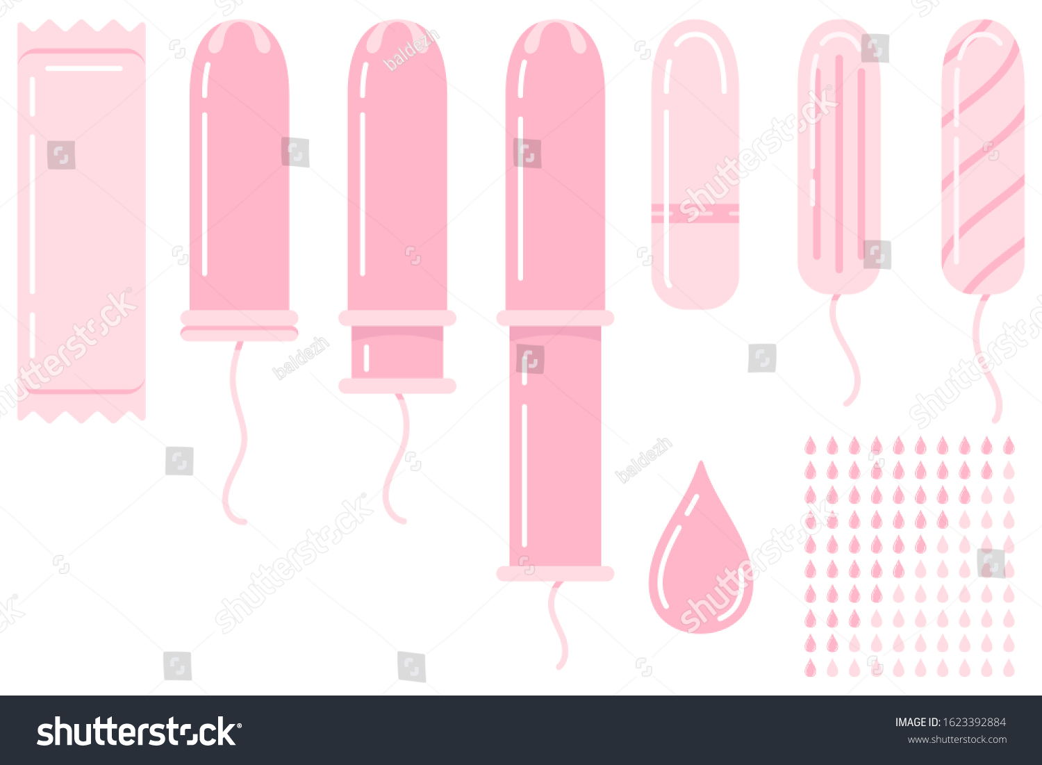 Women Hygienic Tampons Icon Vector Set Stock Vector Royalty Free 1623392884 0390