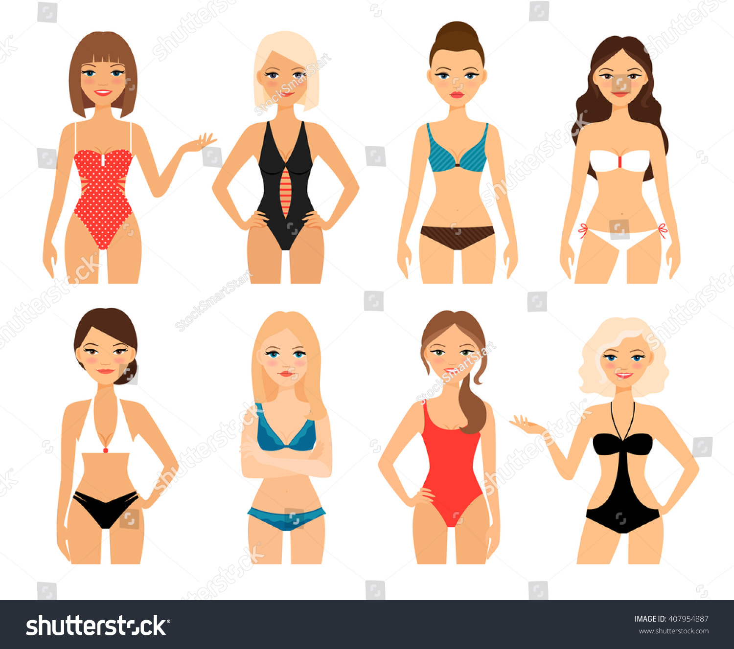 types of girls swimsuits