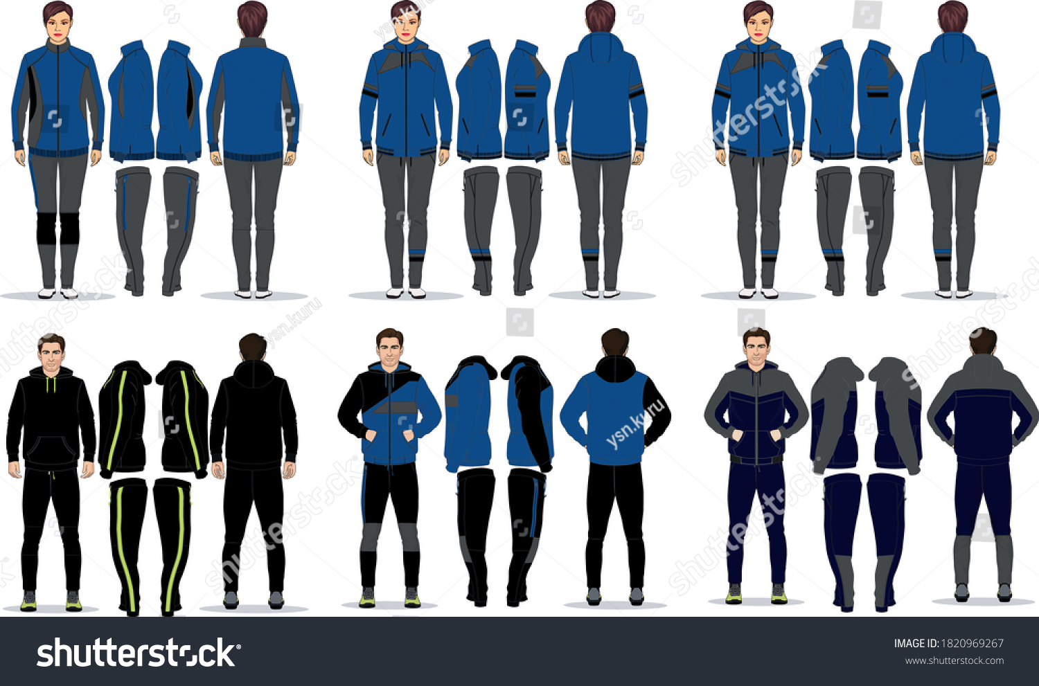 SVG of women's and men's tracksuits series svg