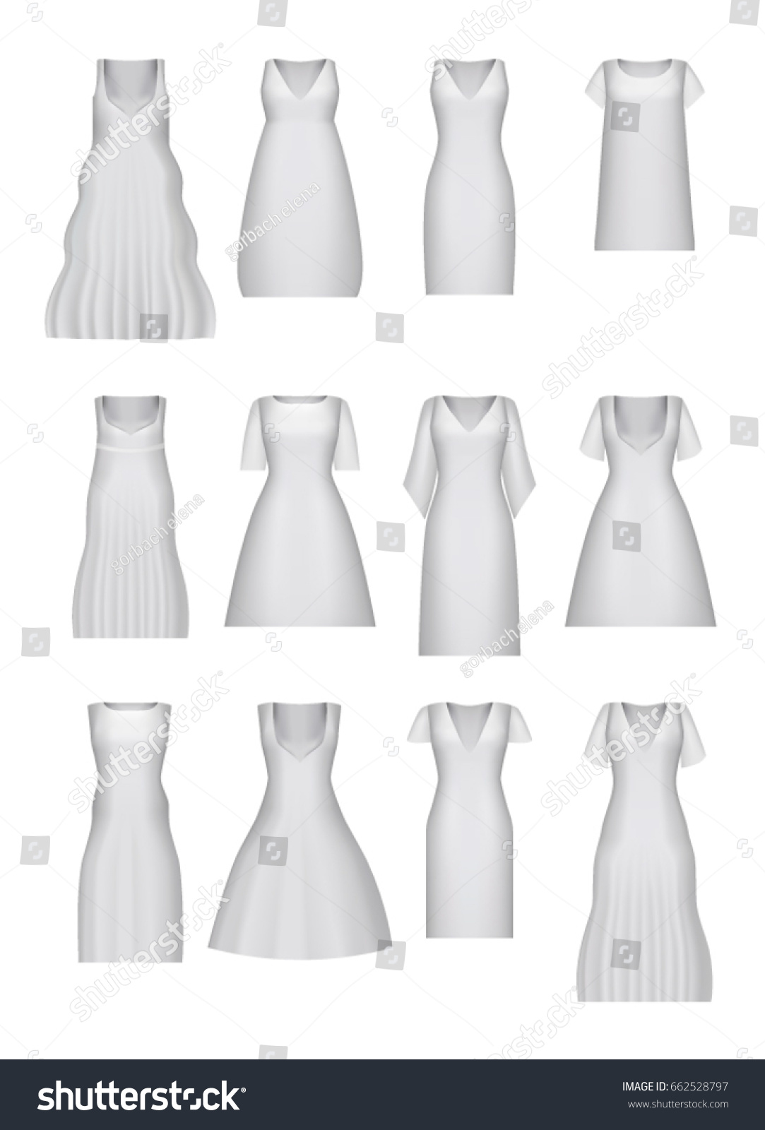 Download Womens Dress Mockup Collection White Realistic Stock ...