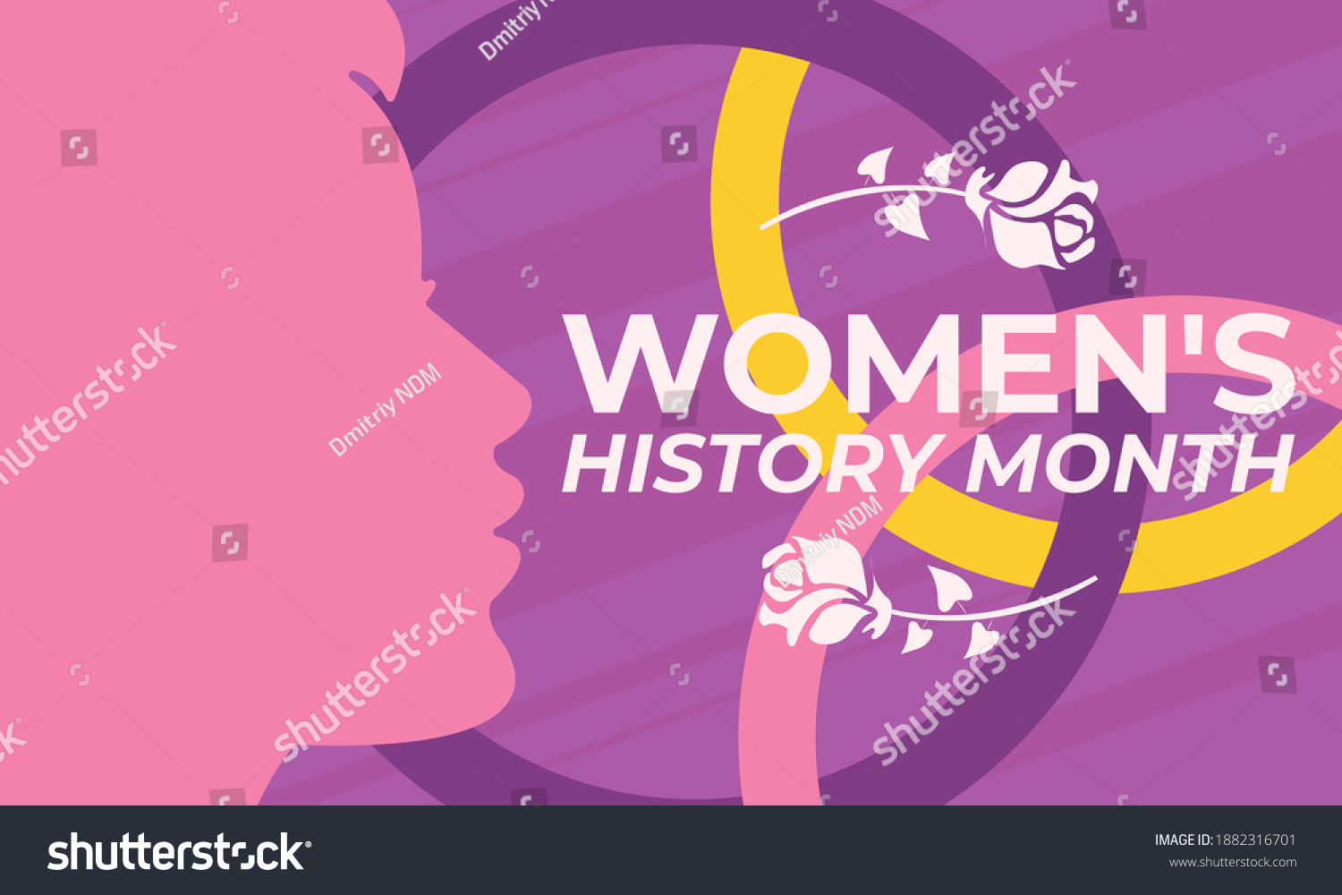 Womens History Month Celebrated During March Vetor Stock Livre De Direitos 1882316701