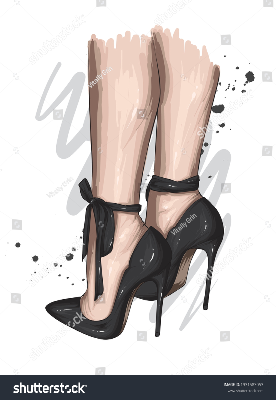 Womens Legs Stylish Highheeled Shoes Fashion Stock Vector (Royalty Free ...