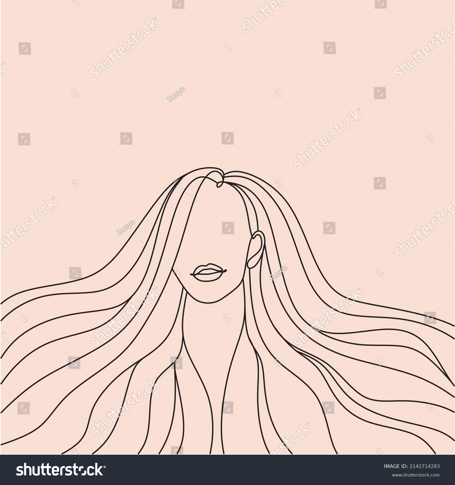 Womens Line Art Vector Portraits Women Stock Vector Royalty Free 2142714283 Shutterstock 8595